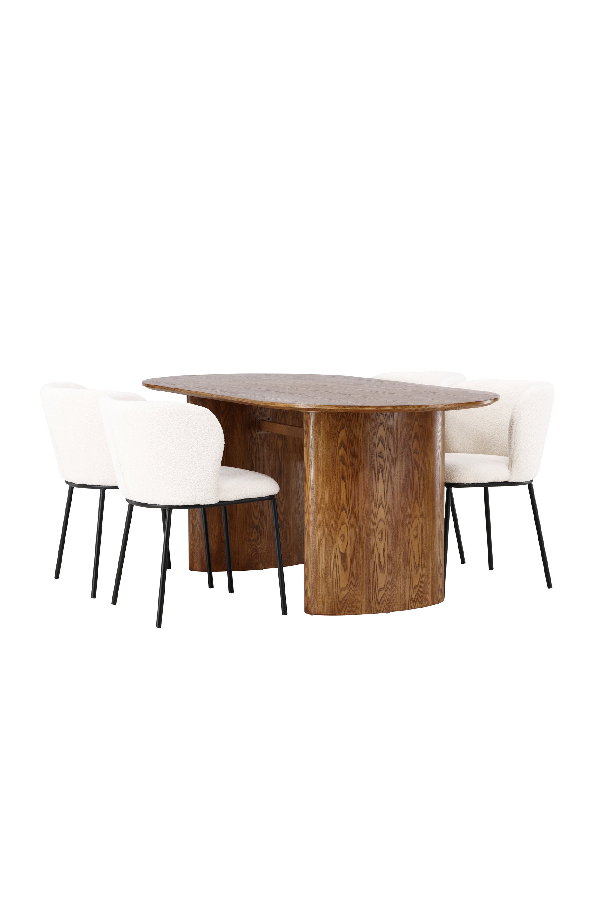 Isolde Esszimmerset + Edina 180cm/4St. in Natur / Schwarz / Weiss präsentiert im Onlineshop von KAQTU Design AG. Esszimmerset ist von Venture Home