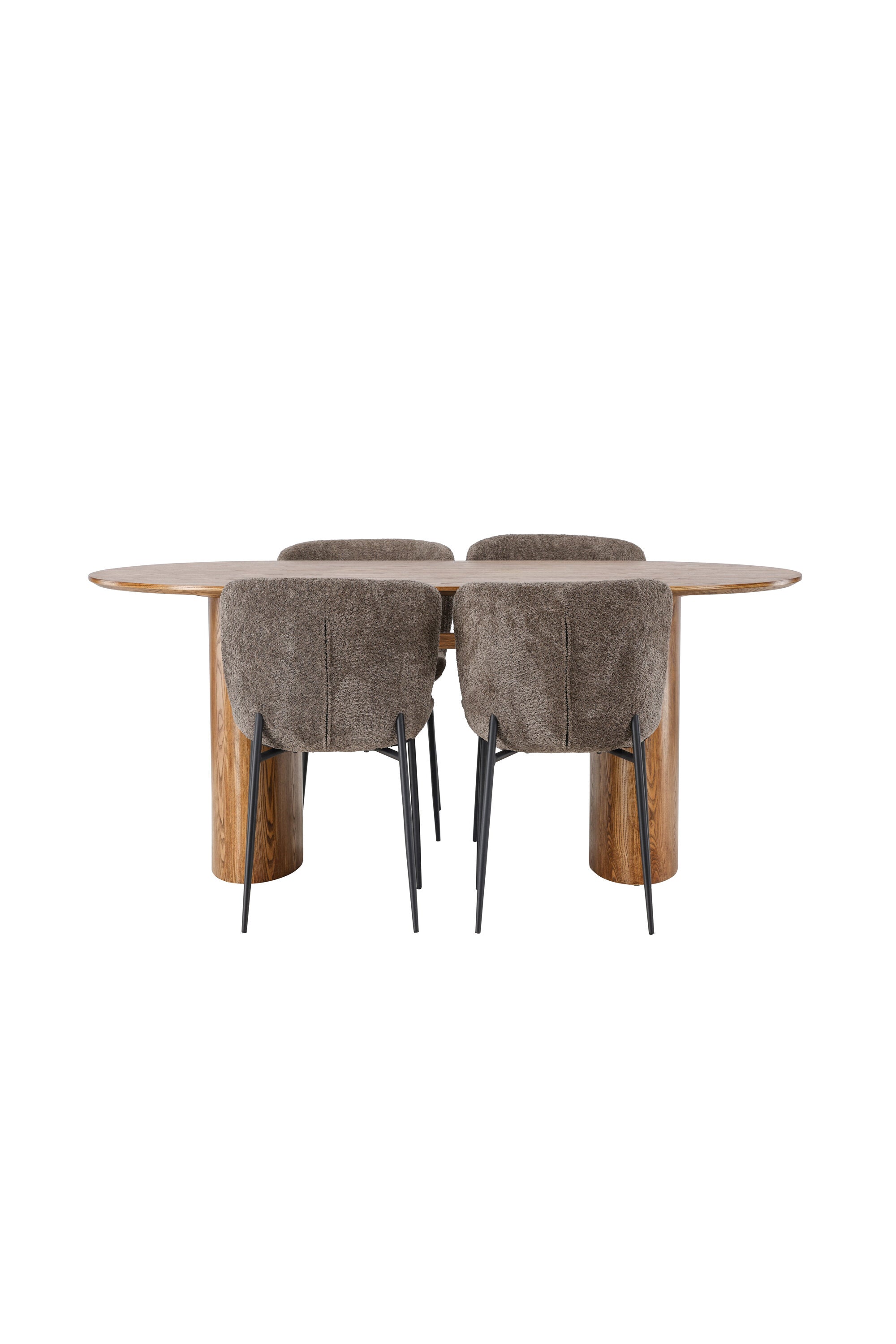 Isolde Esszimmerset + Modesto 180cm/4St. in Natur / Schwarz / Dunkelgrau präsentiert im Onlineshop von KAQTU Design AG. Esszimmerset ist von Venture Home