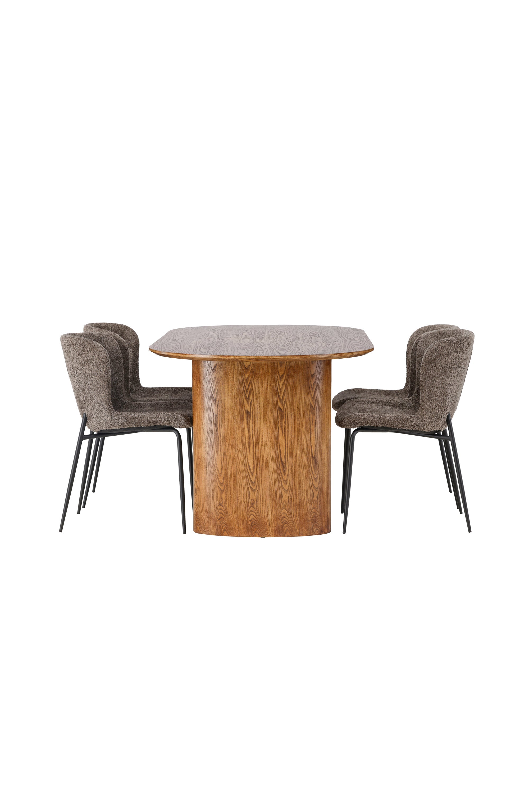 Isolde Esszimmerset + Modesto 180cm/4St. in Natur / Schwarz / Dunkelgrau präsentiert im Onlineshop von KAQTU Design AG. Esszimmerset ist von Venture Home