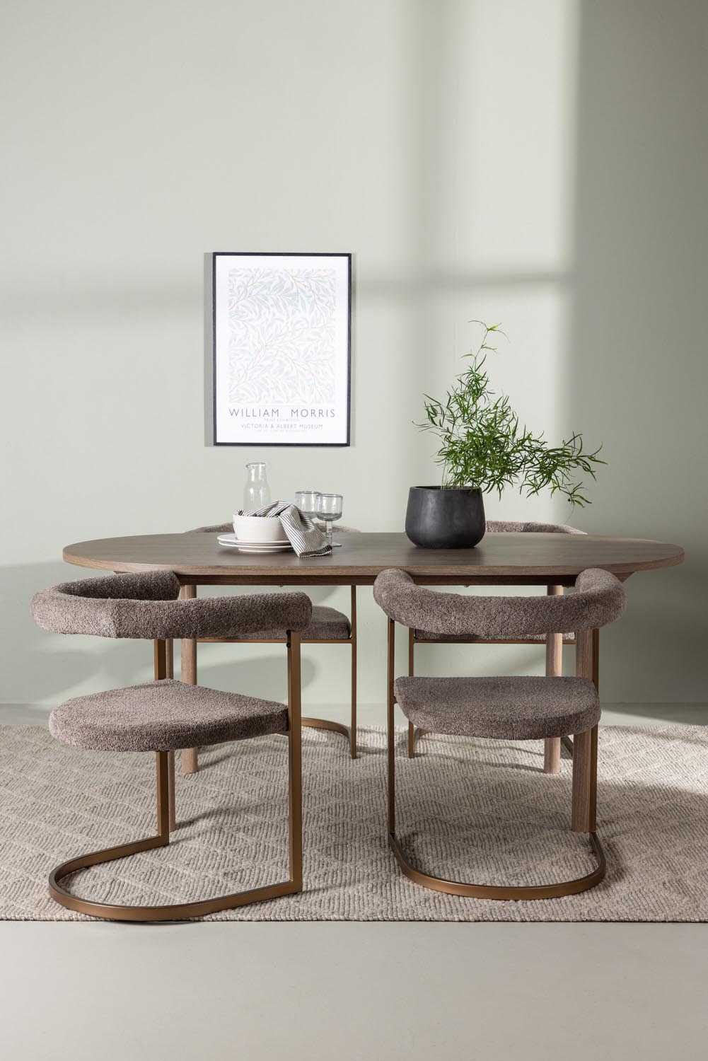 Esszimmer Set Andy mit Stühlen Morning in Natur/Braun/Grau präsentiert im Onlineshop von KAQTU Design AG. Esszimmerset ist von Venture Home