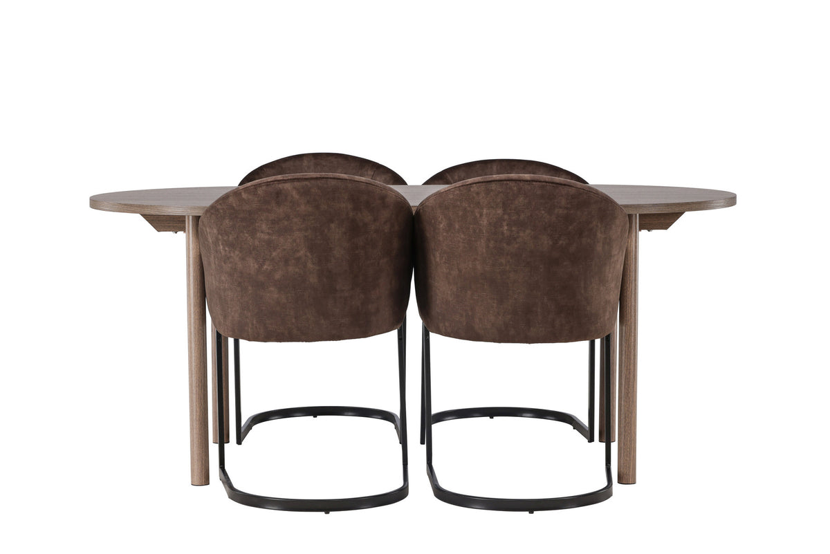 Andy Esszimmerset + Evening 180cm/4St. in Schwarz Braun präsentiert im Onlineshop von KAQTU Design AG. Esszimmerset ist von Venture Home