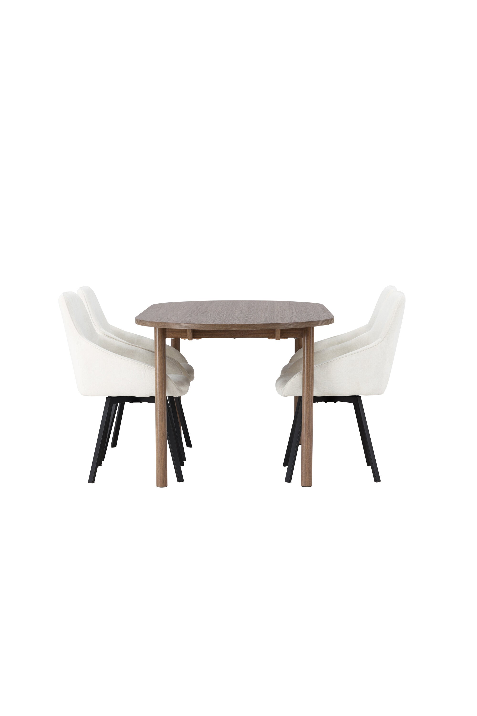 Andy Esszimmerset + Rosie 180cm/4St. in Beige, Schwarz präsentiert im Onlineshop von KAQTU Design AG. Esszimmerset ist von Venture Home