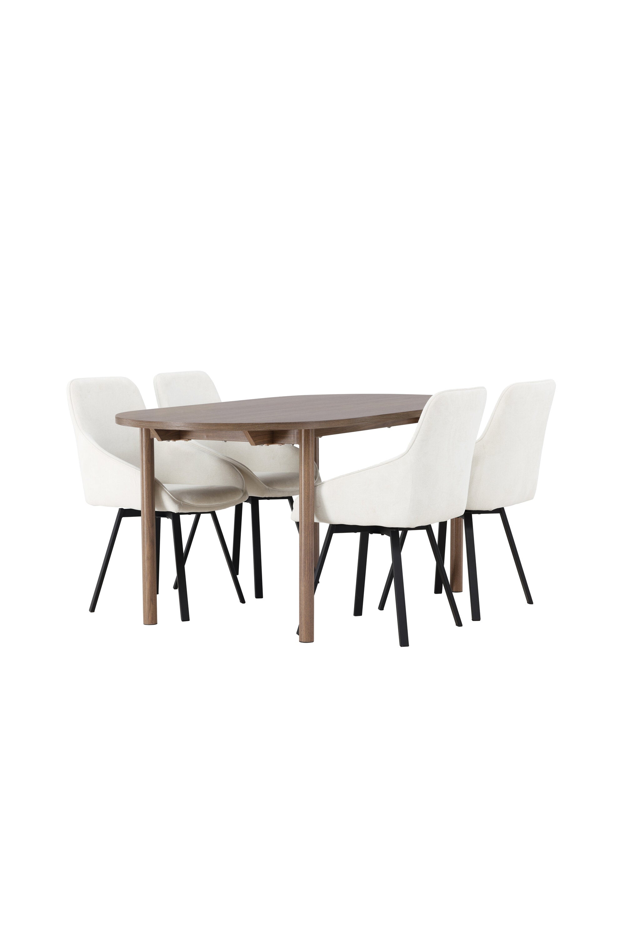 Andy Esszimmerset + Rosie 180cm/4St. in Beige, Schwarz präsentiert im Onlineshop von KAQTU Design AG. Esszimmerset ist von Venture Home