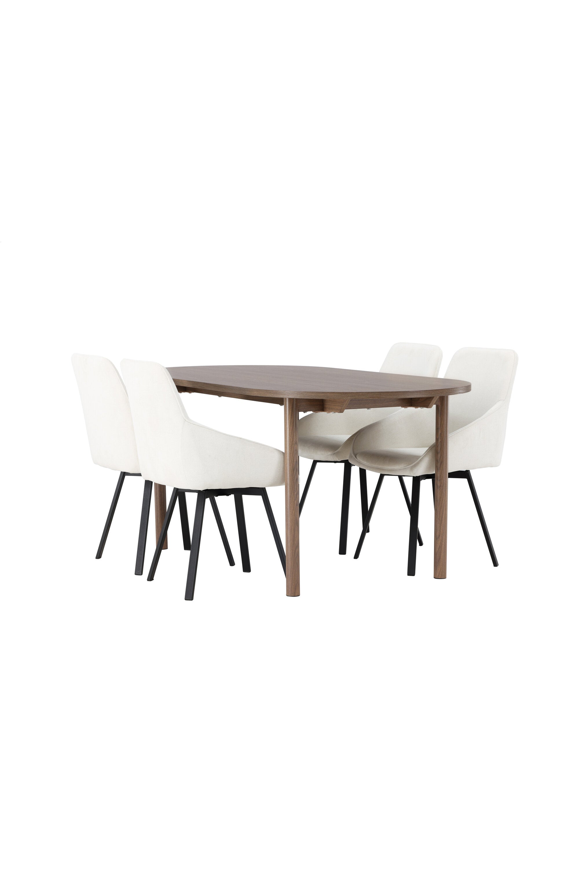Andy Esszimmerset + Rosie 180cm/4St. in Beige, Schwarz präsentiert im Onlineshop von KAQTU Design AG. Esszimmerset ist von Venture Home