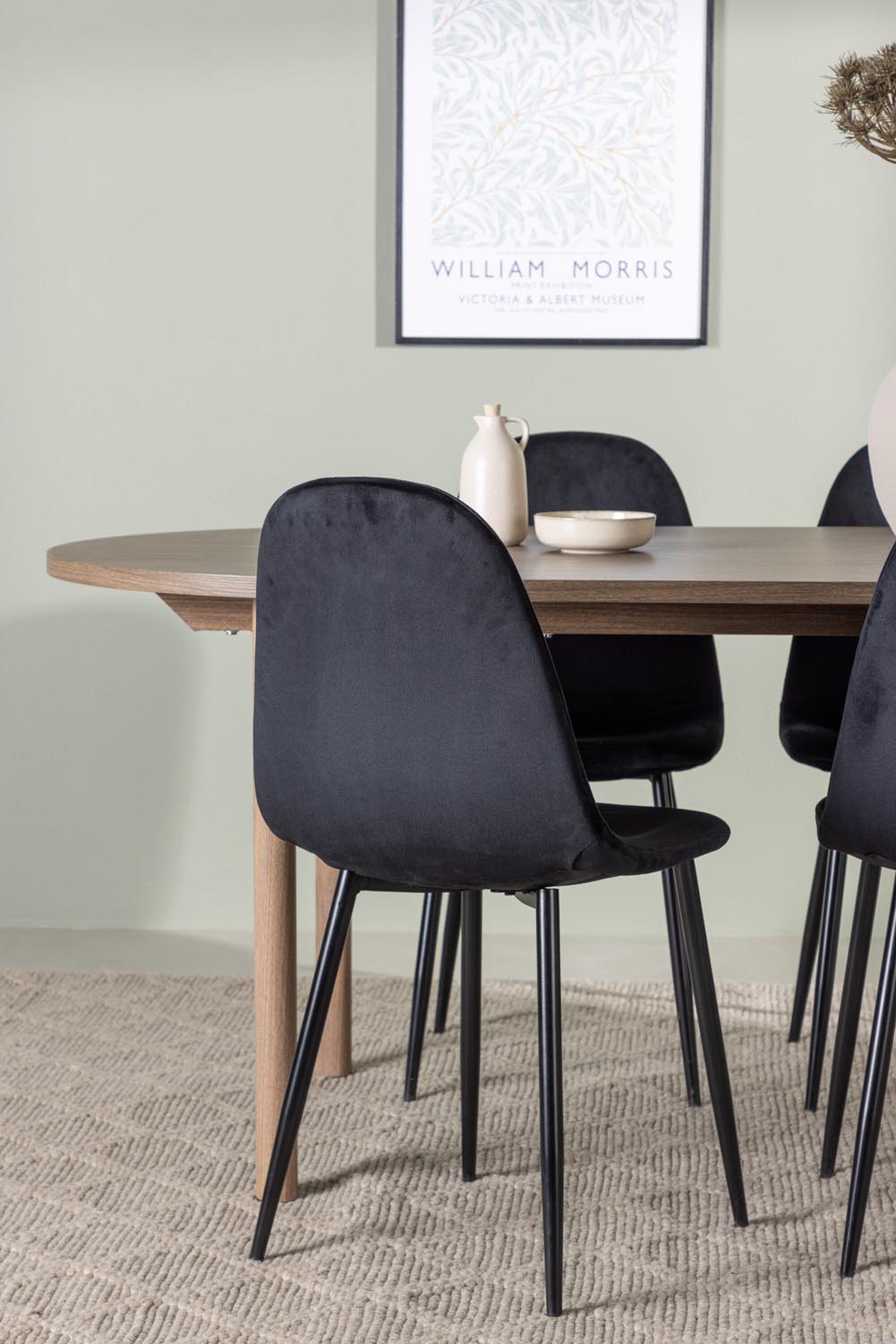 Esszimmer Set Andy mit Stühlen Polar in Natur/Schwarz präsentiert im Onlineshop von KAQTU Design AG. Esszimmerset ist von Venture Home