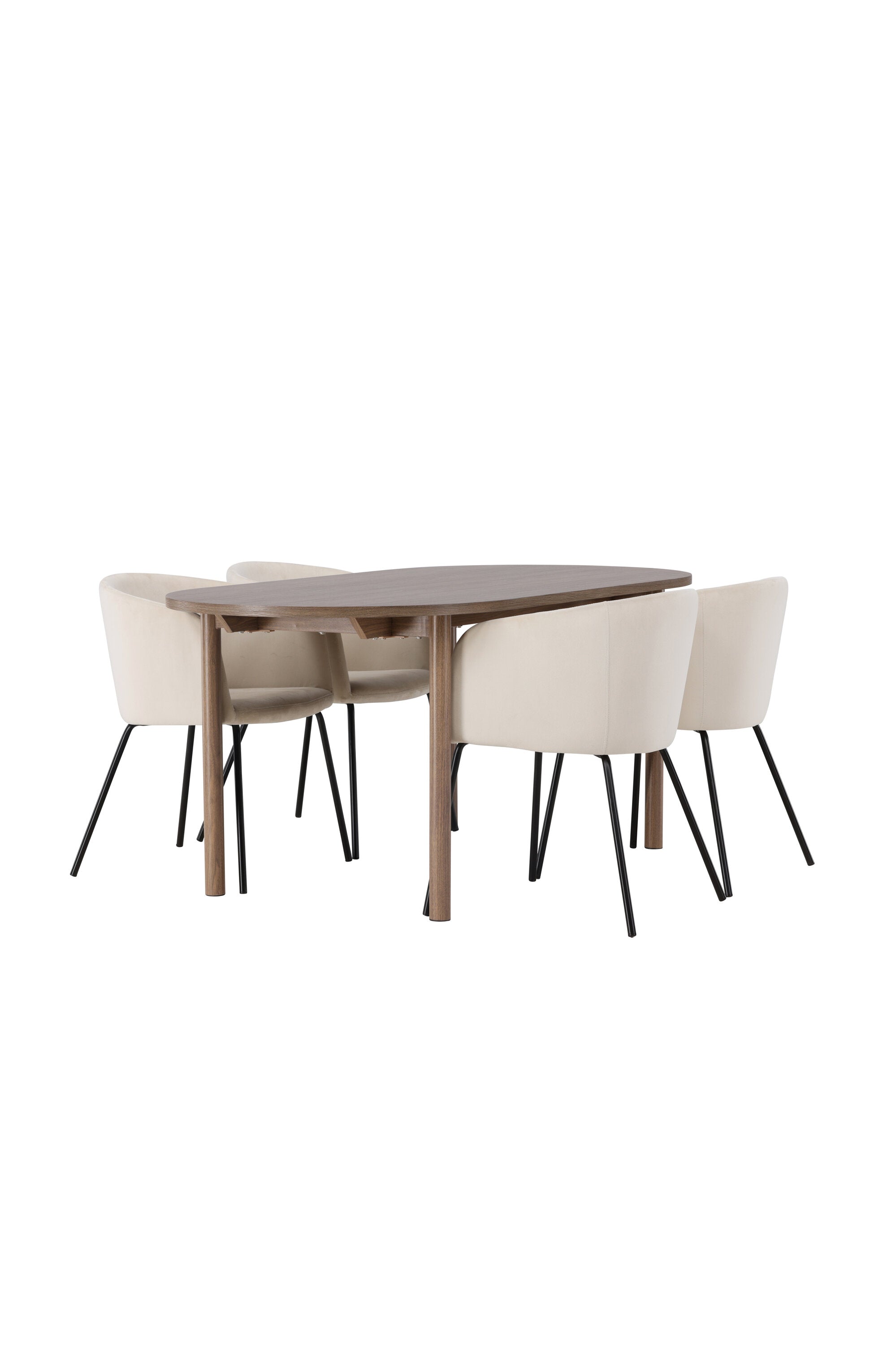 Andy Esszimmerset + Berit 180cm/4St. in Beige, Schwarz präsentiert im Onlineshop von KAQTU Design AG. Esszimmerset ist von Venture Home