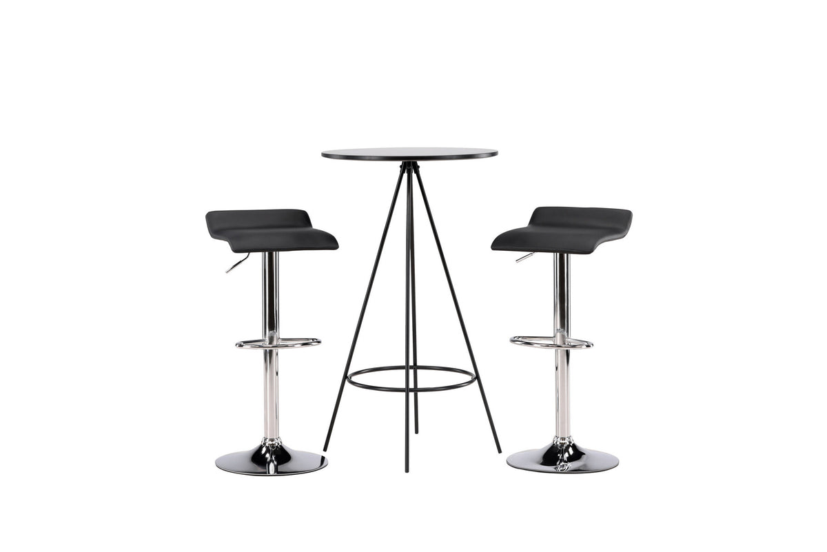 Barset Bistro + Jonna ⌀60cm/2St. in Schwarzes Silber präsentiert im Onlineshop von KAQTU Design AG. Bartischset ist von Venture Home