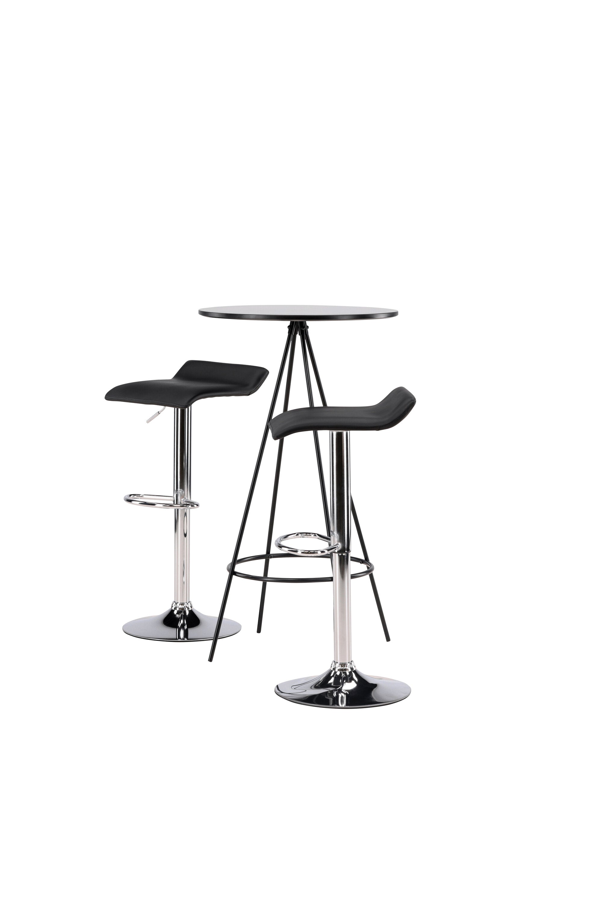 Barset Bistro + Jonna ⌀60cm/2St. in Schwarzes Silber präsentiert im Onlineshop von KAQTU Design AG. Bartischset ist von Venture Home