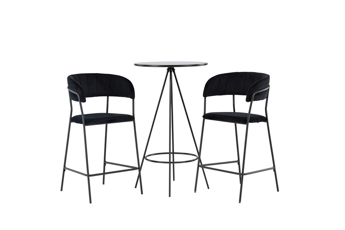 Barset Bistro + Lui ⌀60cm/2St. in Schwarz präsentiert im Onlineshop von KAQTU Design AG. Bartischset ist von Venture Home