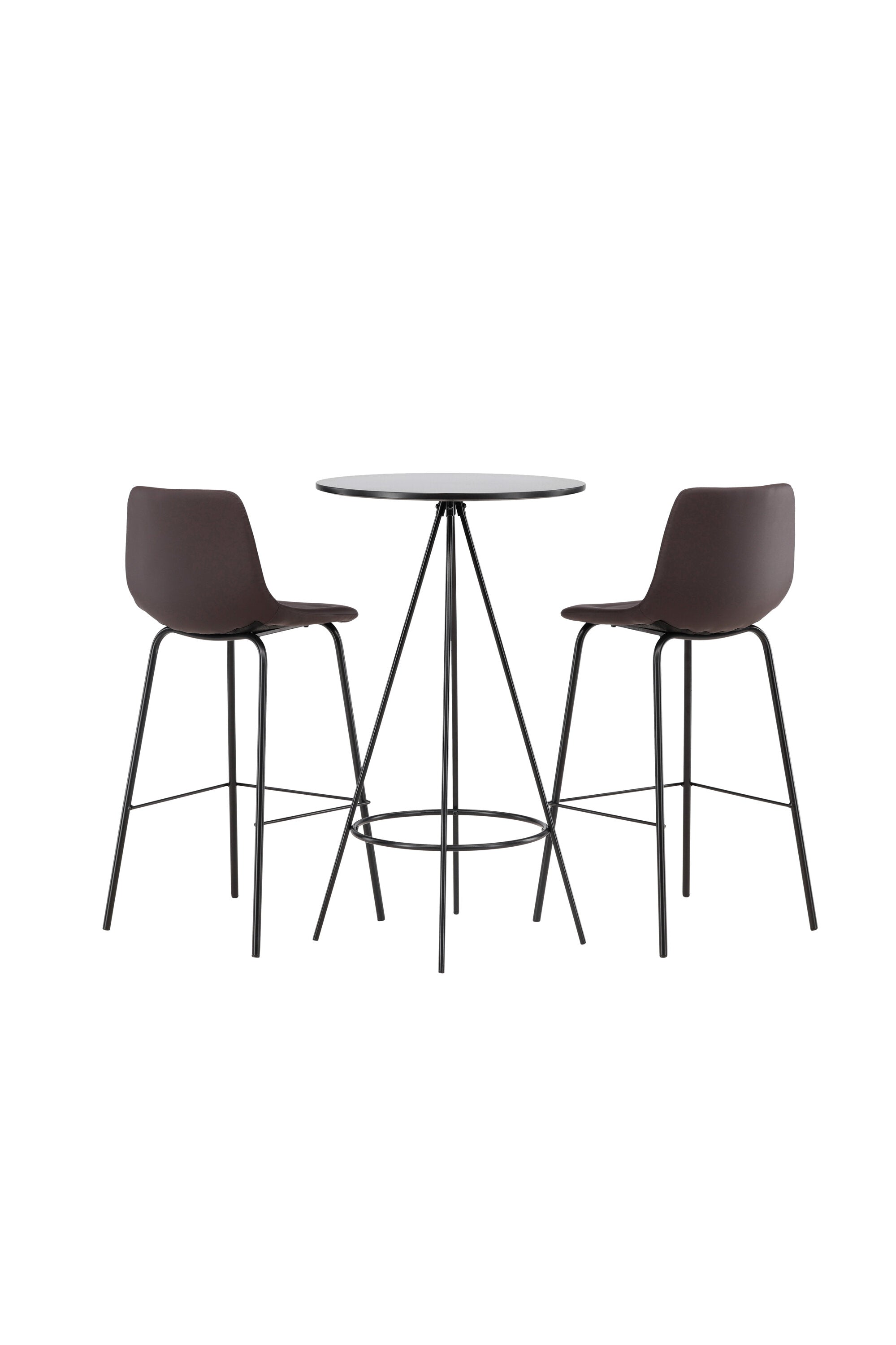 Barset Bistro + Alexi ⌀60cm/2St. in Schwarz Braun präsentiert im Onlineshop von KAQTU Design AG. Bartischset ist von Venture Home