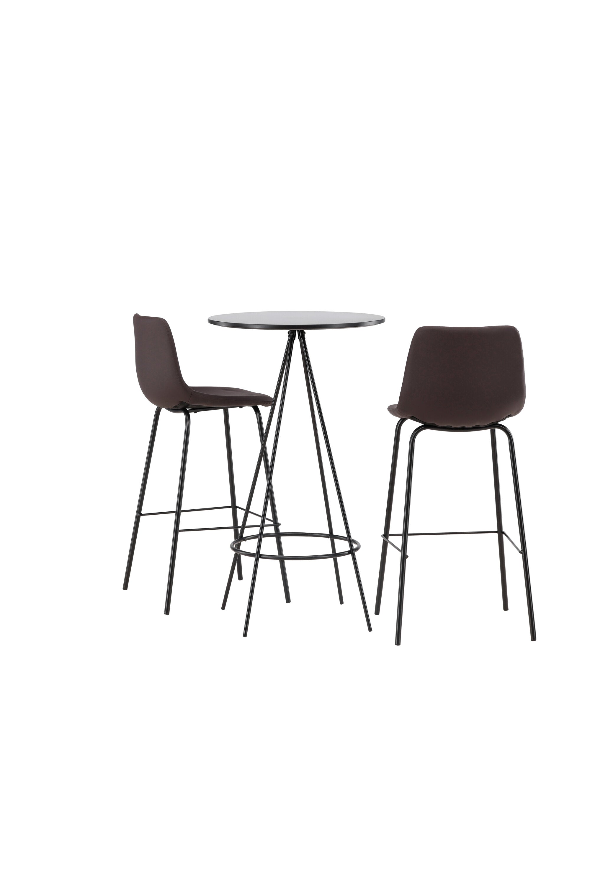 Barset Bistro + Alexi ⌀60cm/2St. in Schwarz Braun präsentiert im Onlineshop von KAQTU Design AG. Bartischset ist von Venture Home