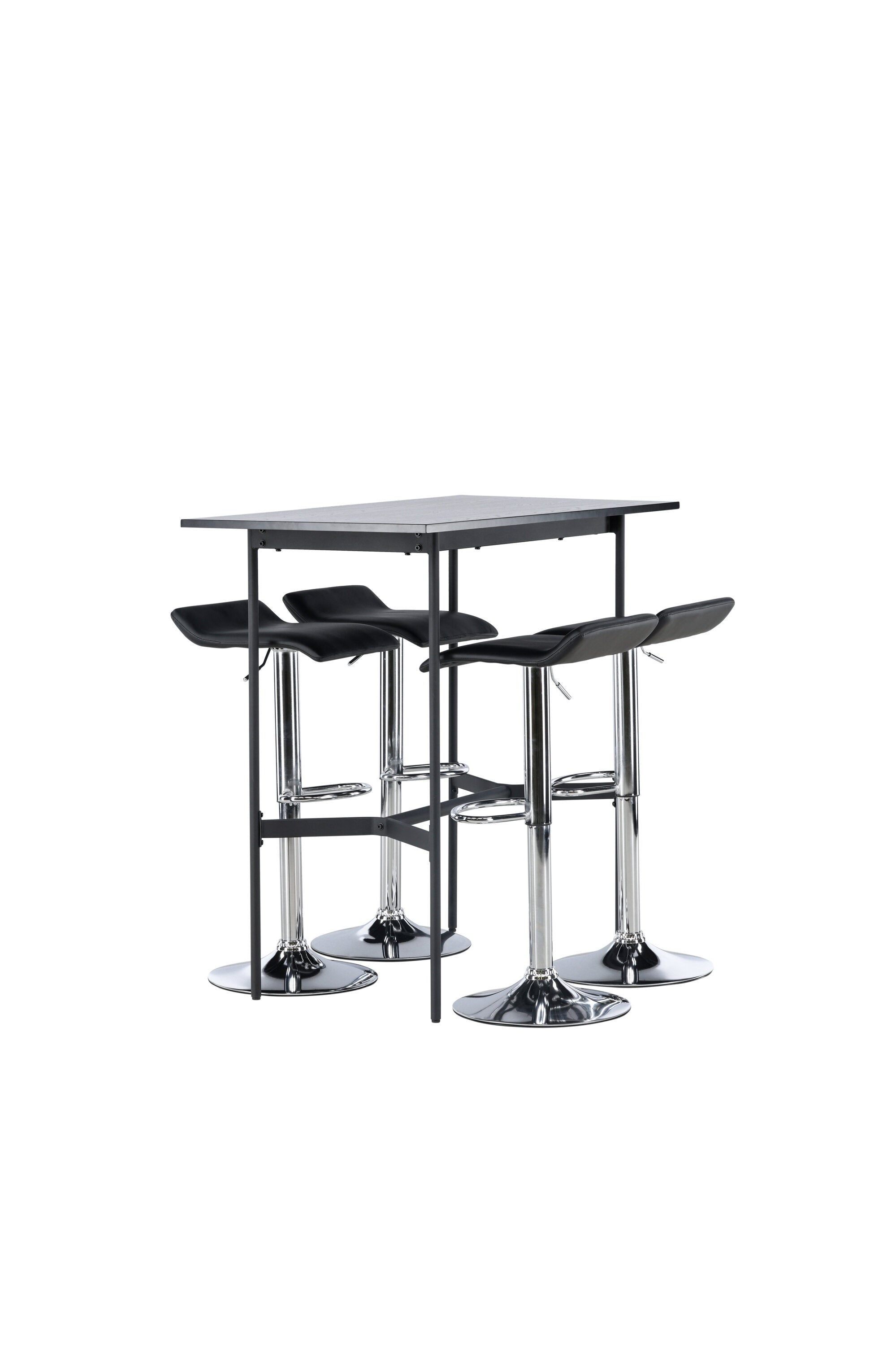 Barset Rax + Jonna 120cm/4St. in Schwarzes Silber präsentiert im Onlineshop von KAQTU Design AG. Bartischset ist von Venture Home