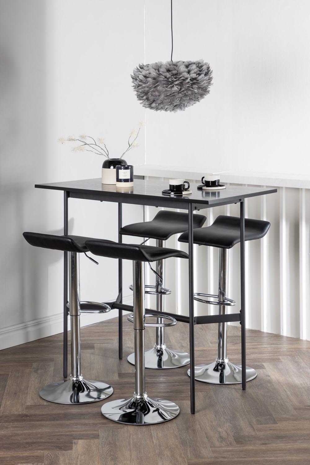 Barset Rax + Jonna 120cm/4St. in Schwarzes Silber präsentiert im Onlineshop von KAQTU Design AG. Bartischset ist von Venture Home