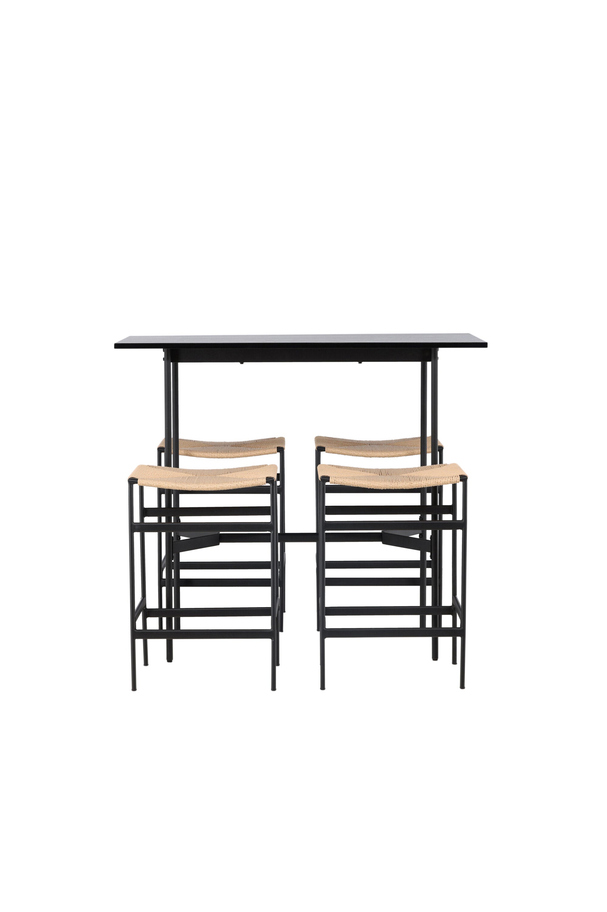Barset Rax + Polly 120cm/4St. in Schwarz, Natur präsentiert im Onlineshop von KAQTU Design AG. Bartischset ist von Venture Home