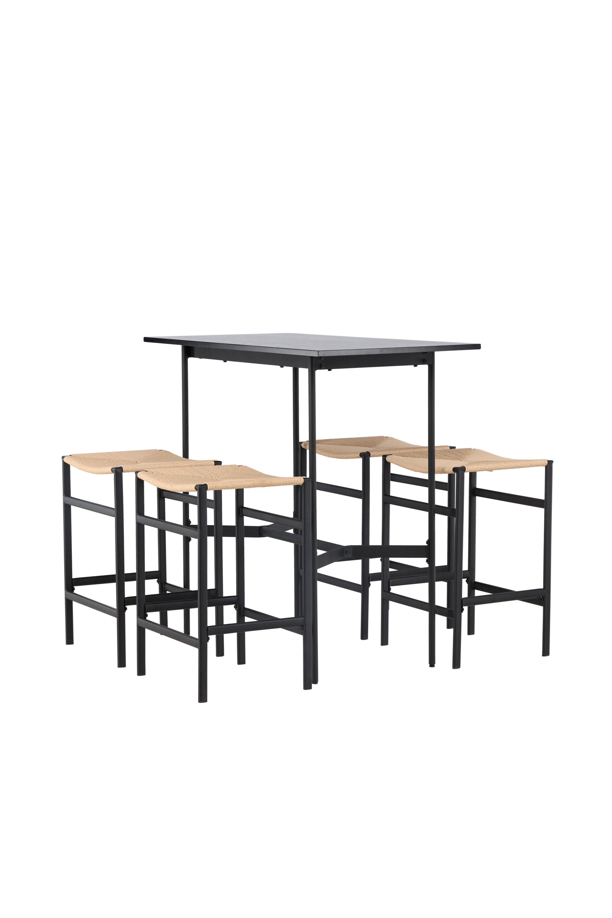 Barset Rax + Polly 120cm/4St. in Schwarz, Natur präsentiert im Onlineshop von KAQTU Design AG. Bartischset ist von Venture Home
