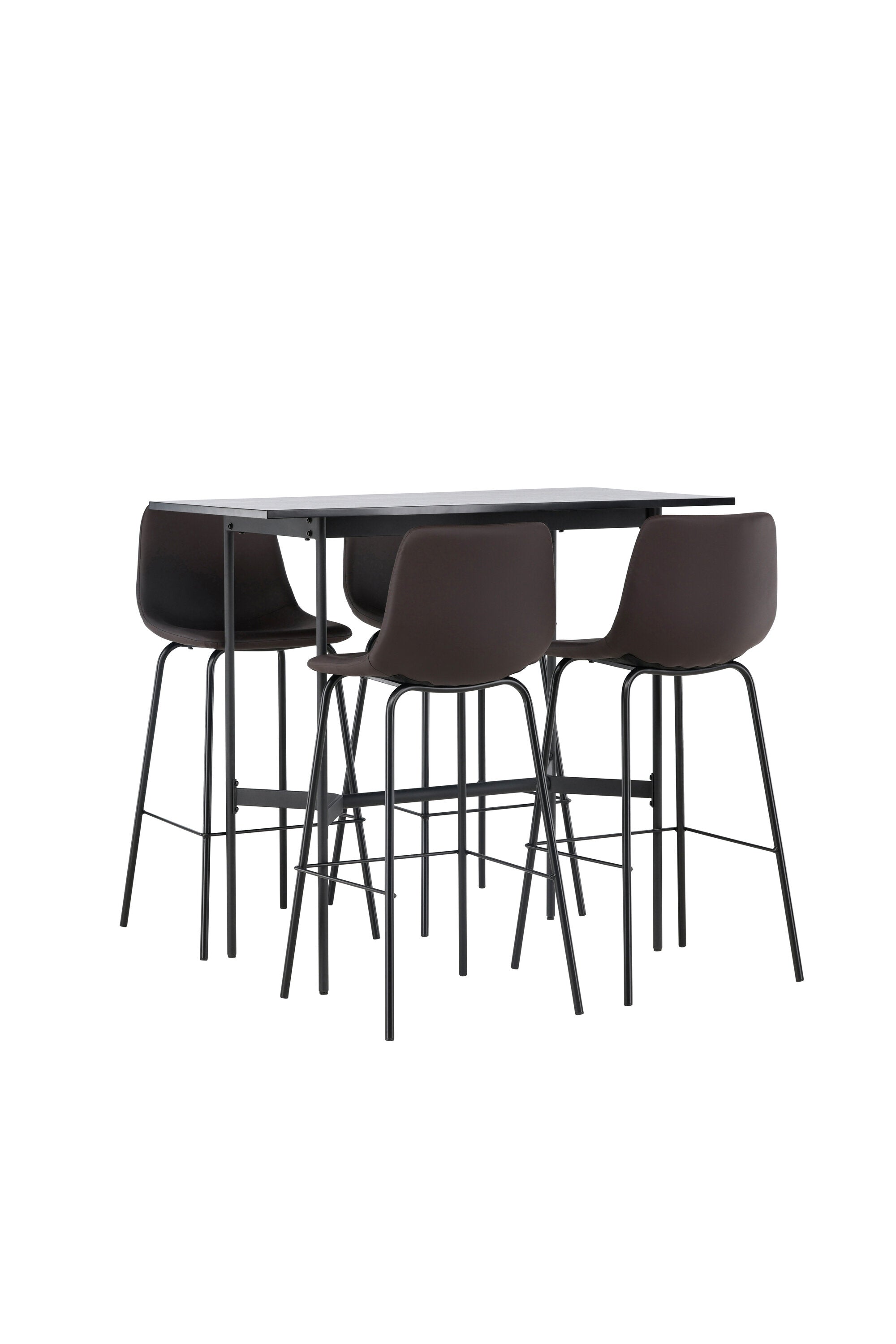 Barset Rax + Alexi 120cm/4St. in Schwarz Braun präsentiert im Onlineshop von KAQTU Design AG. Bartischset ist von Venture Home