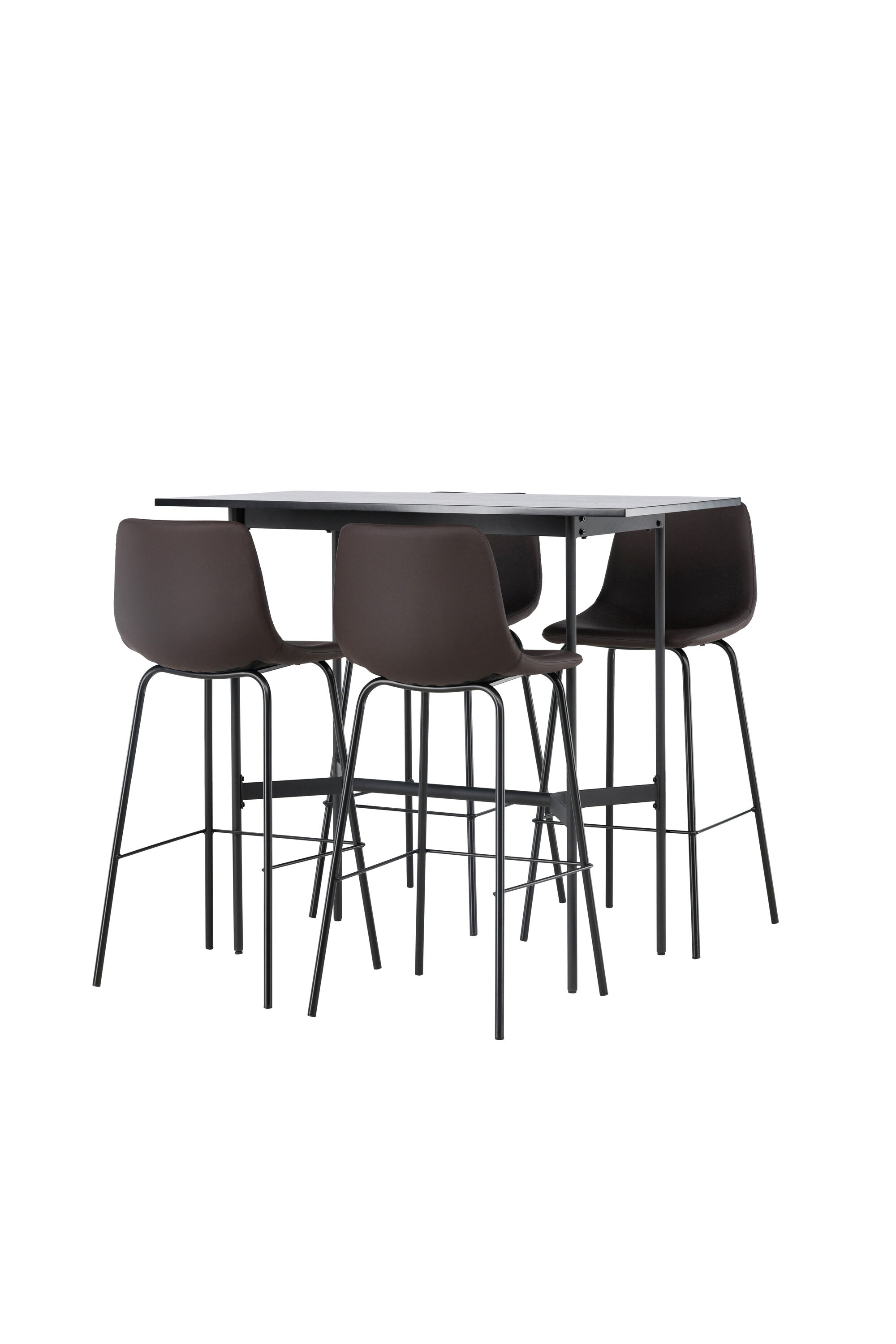 Barset Rax + Alexi 120cm/4St. in Schwarz Braun präsentiert im Onlineshop von KAQTU Design AG. Bartischset ist von Venture Home