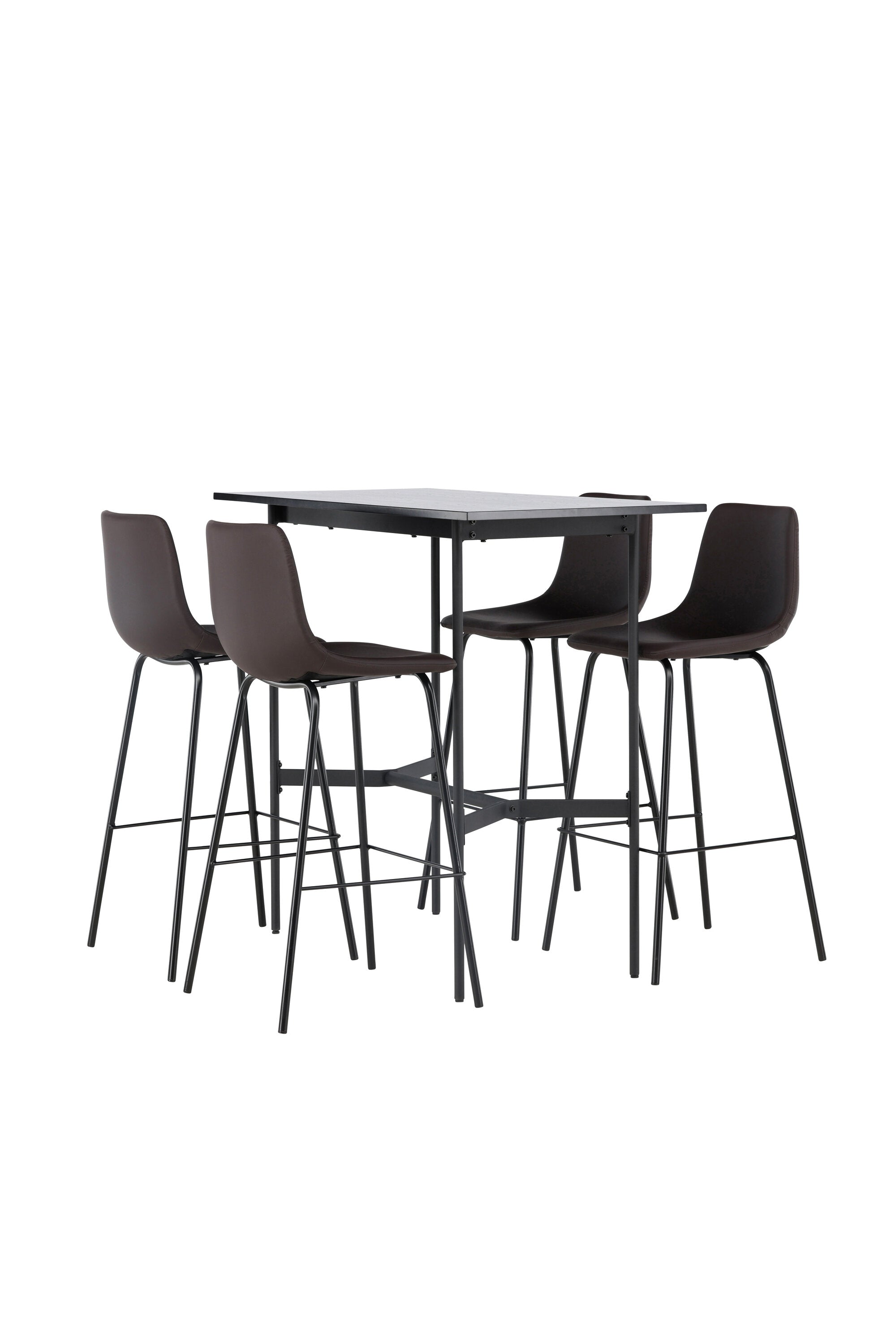 Barset Rax + Alexi 120cm/4St. in Schwarz Braun präsentiert im Onlineshop von KAQTU Design AG. Bartischset ist von Venture Home