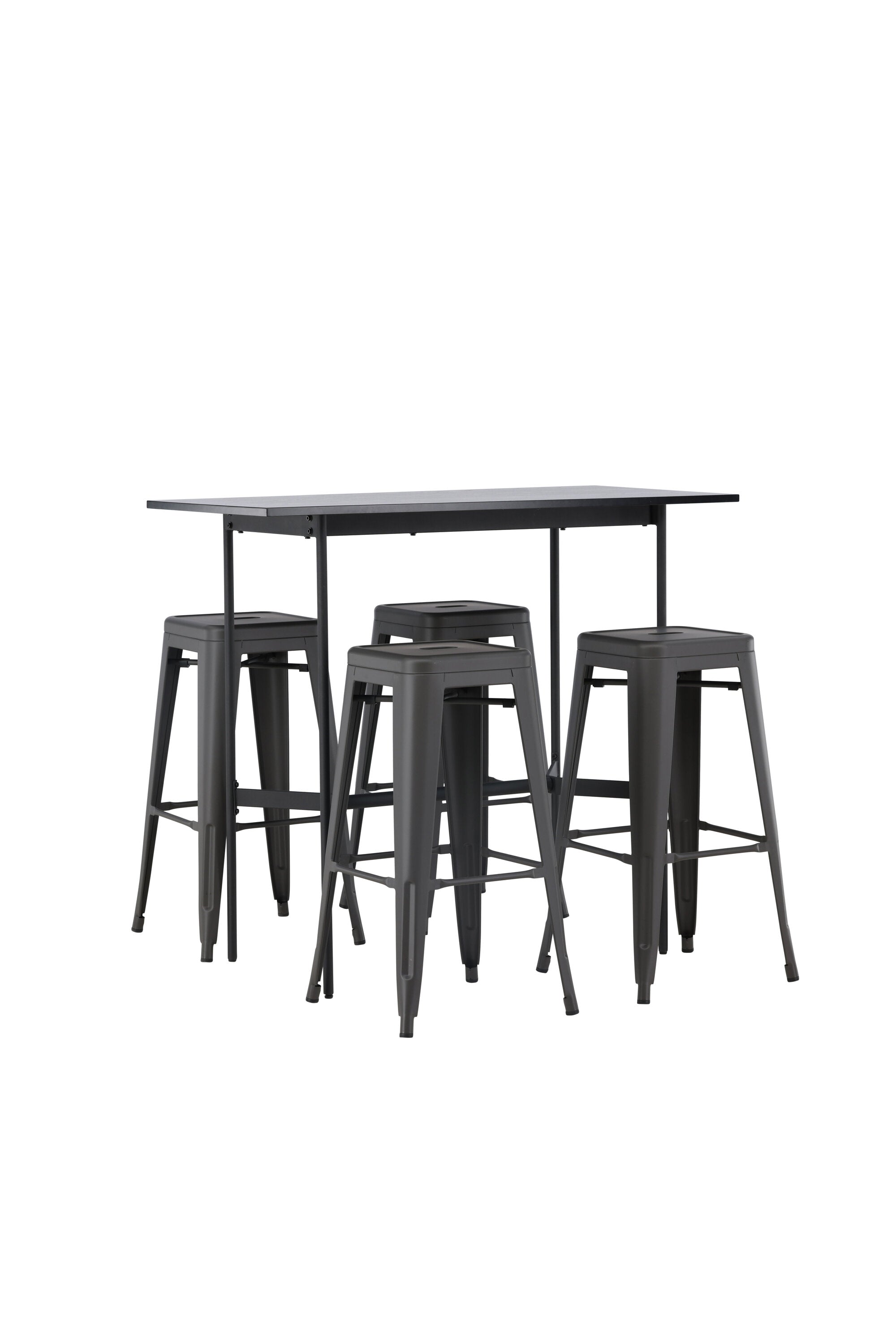Barset Rax + Tempe 120cm/4St. Tief in Dunkelgrau präsentiert im Onlineshop von KAQTU Design AG. Bartischset ist von Venture Home
