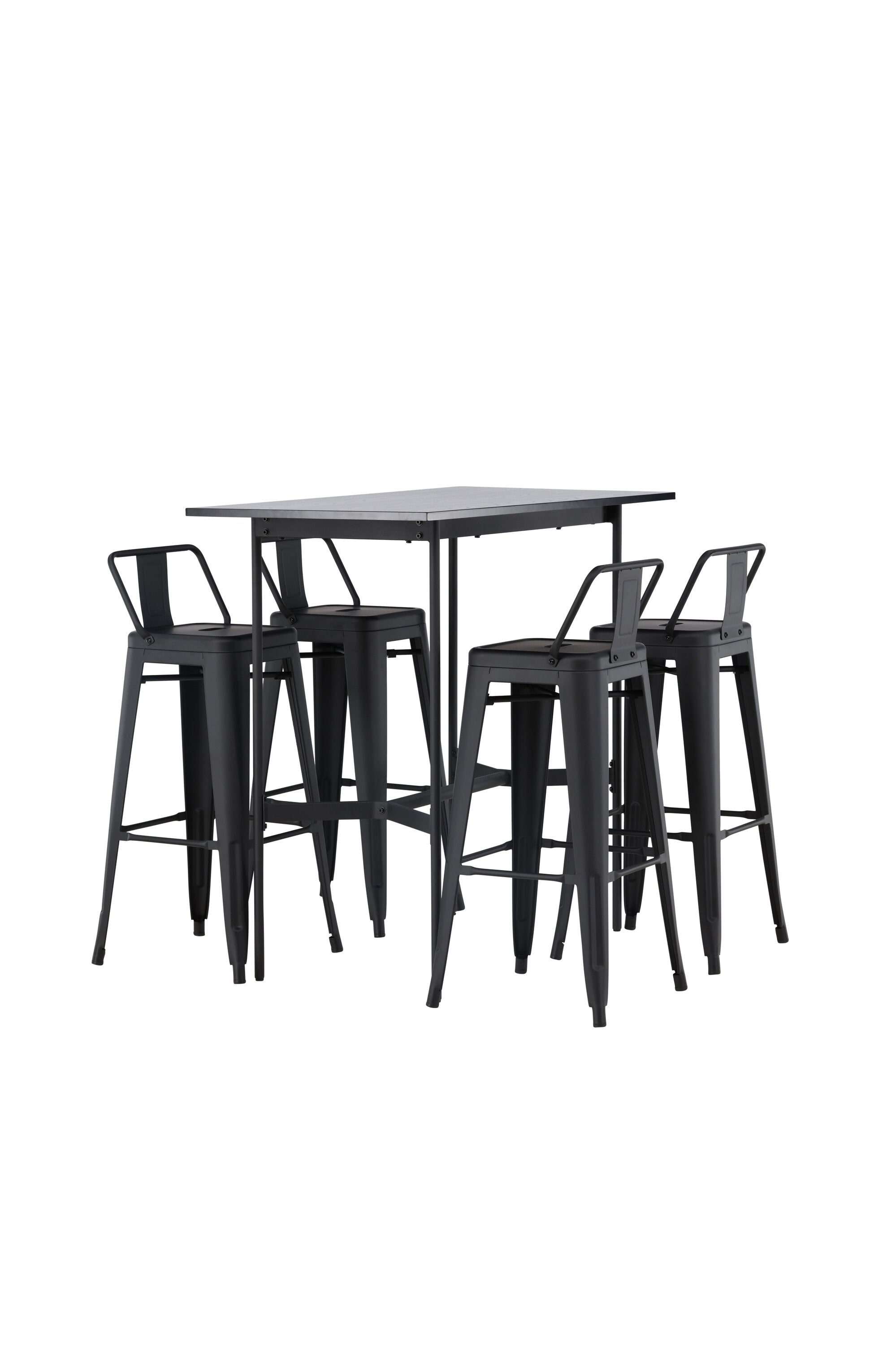 Barset Rax + Tempe 120cm/4St. Hoch in Schwarz präsentiert im Onlineshop von KAQTU Design AG. Bartischset ist von Venture Home