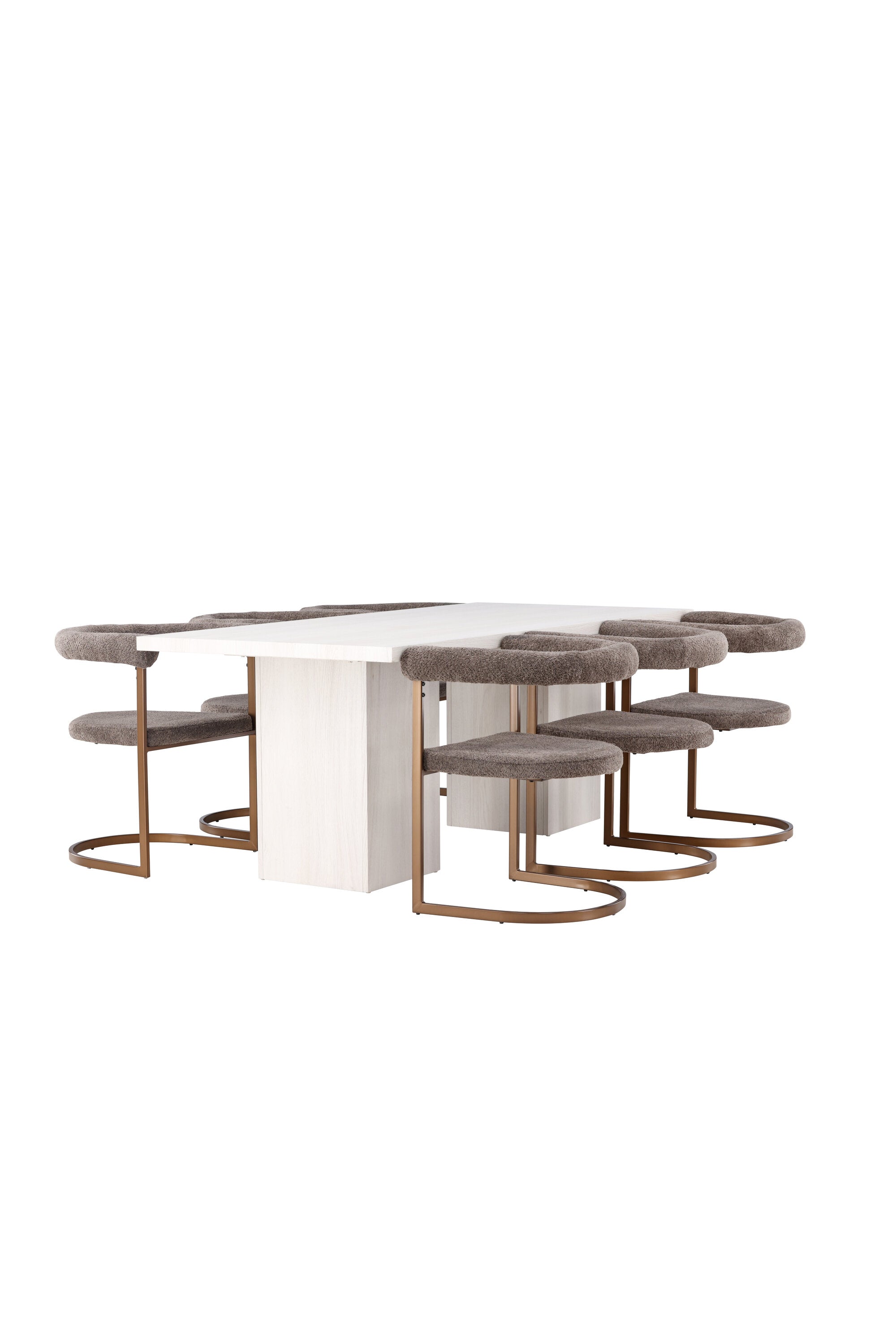 Olga Esszimmerset + Morning 200cm/6St. in Braun-grau präsentiert im Onlineshop von KAQTU Design AG. Esszimmerset ist von Venture Home