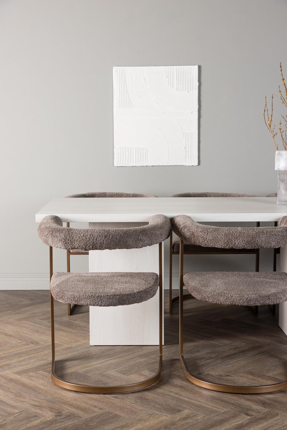 Olga Esszimmerset + Morning 200cm/6St. in Braun-grau präsentiert im Onlineshop von KAQTU Design AG. Esszimmerset ist von Venture Home