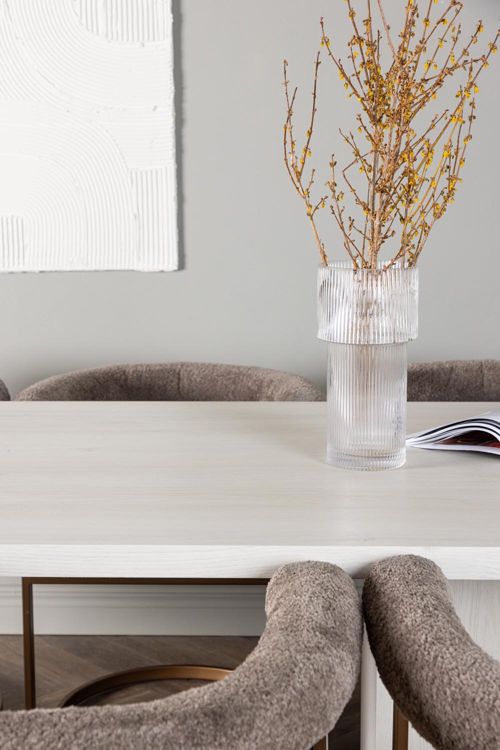 Olga Esszimmerset + Morning 200cm/6St. in Braun-grau präsentiert im Onlineshop von KAQTU Design AG. Esszimmerset ist von Venture Home