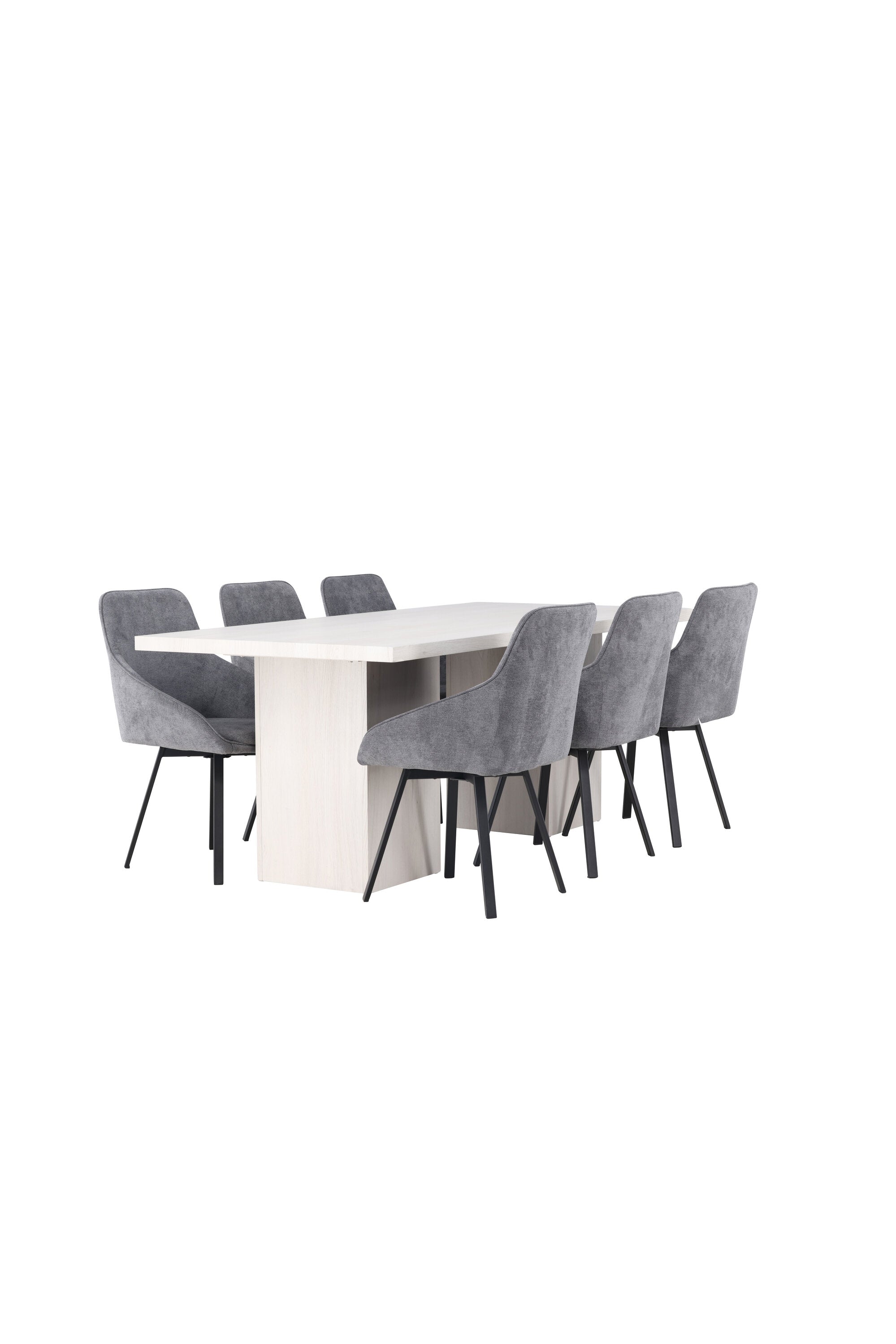 Olga Esszimmerset + Rosie 200cm/6St. in Schwarzgrau präsentiert im Onlineshop von KAQTU Design AG. Esszimmerset ist von Venture Home