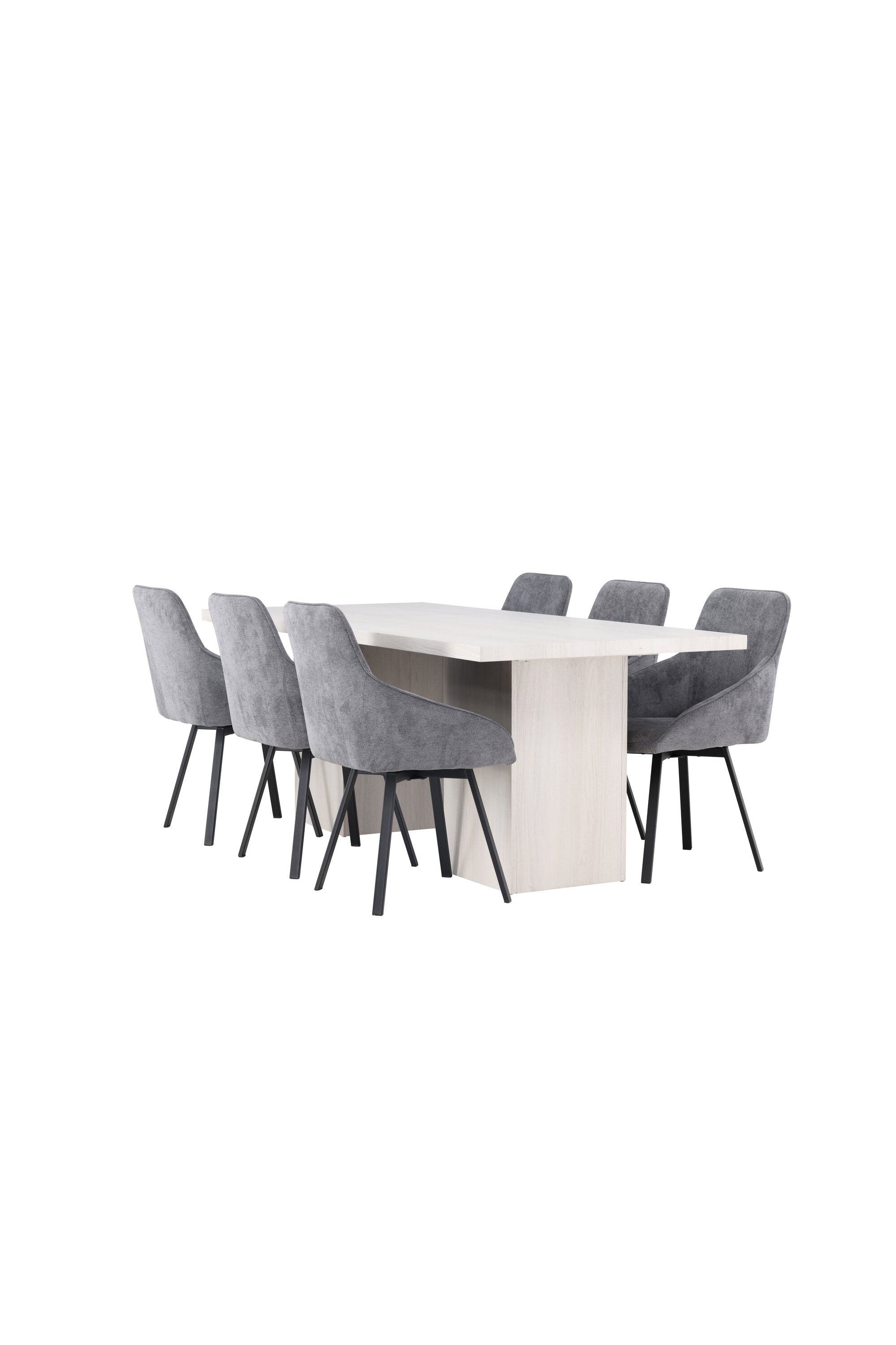 Olga Esszimmerset + Rosie 200cm/6St. in Schwarzgrau präsentiert im Onlineshop von KAQTU Design AG. Esszimmerset ist von Venture Home