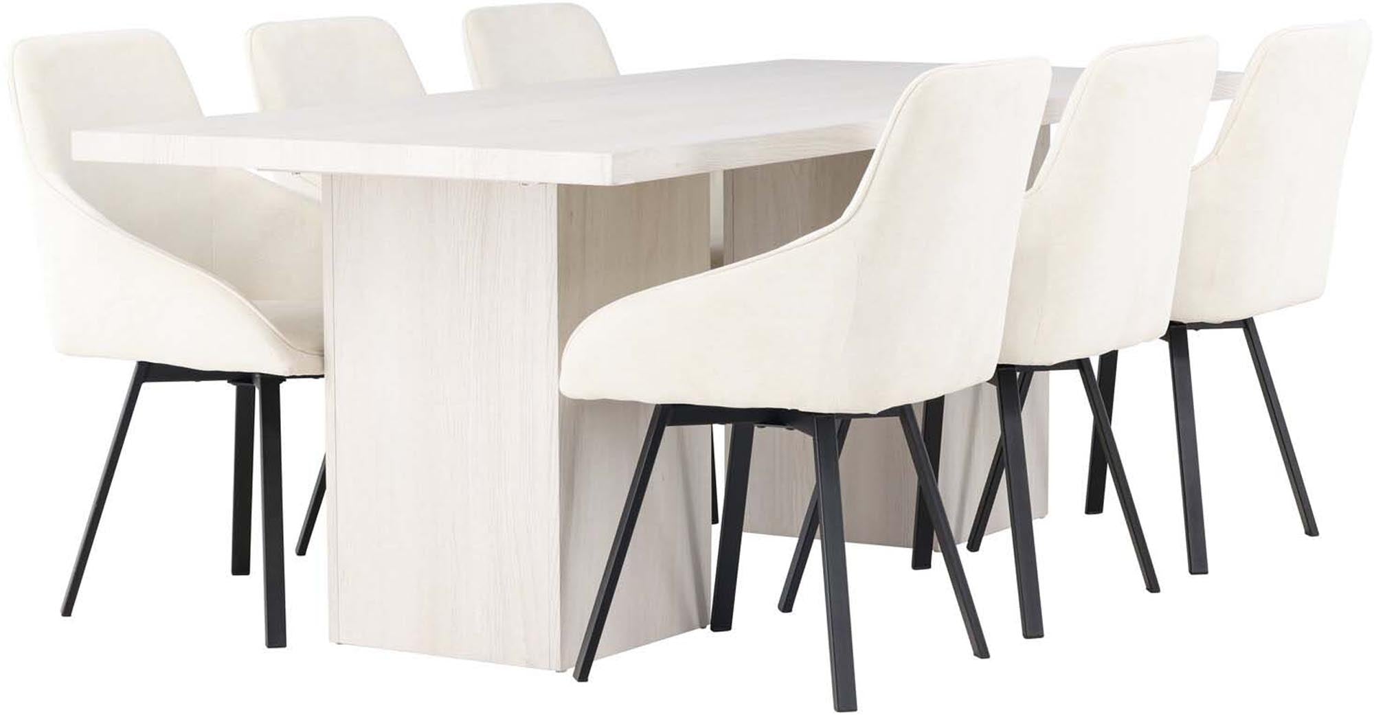 Erleben Sie das Olga Esszimmerset + Rosie von Venture Home – stilvolles skandinavisches Design und Komfort für Ihr Esszimmer.