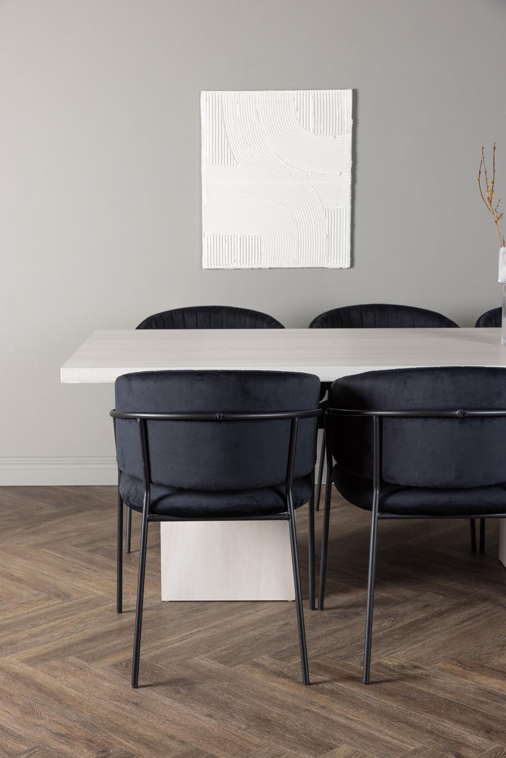 Olga Esszimmerset + Selma 200cm/6St. in Schwarz präsentiert im Onlineshop von KAQTU Design AG. Esszimmerset ist von Venture Home