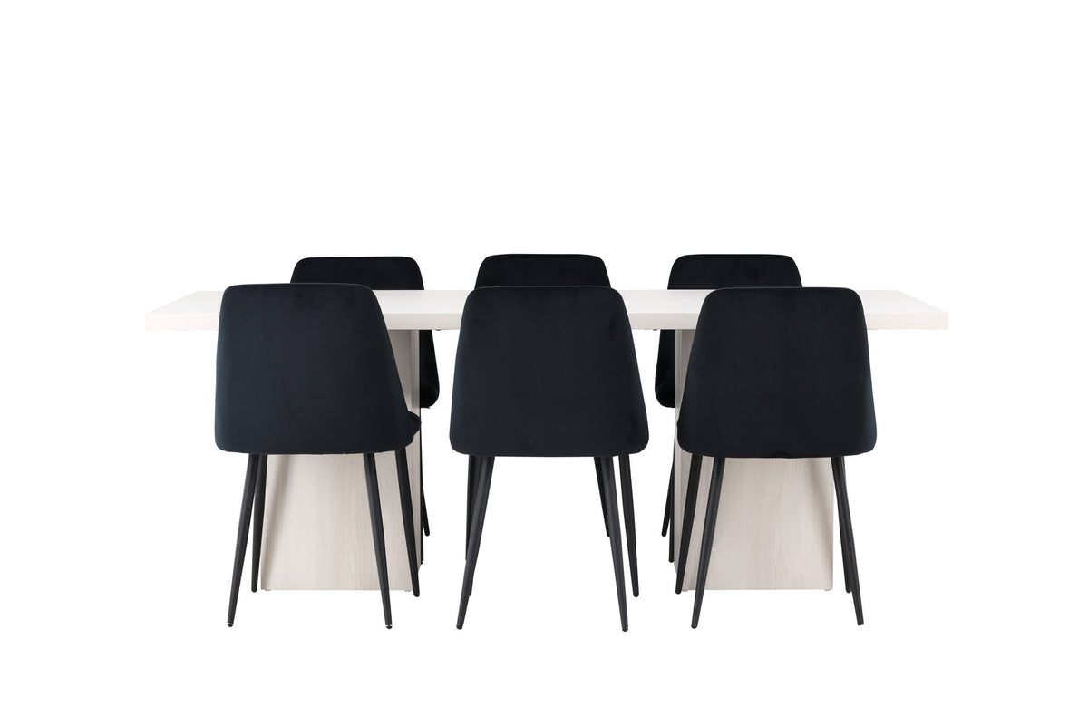Olga Esszimmerset + Night 200cm/6St. in Schwarz präsentiert im Onlineshop von KAQTU Design AG. Esszimmerset ist von Venture Home