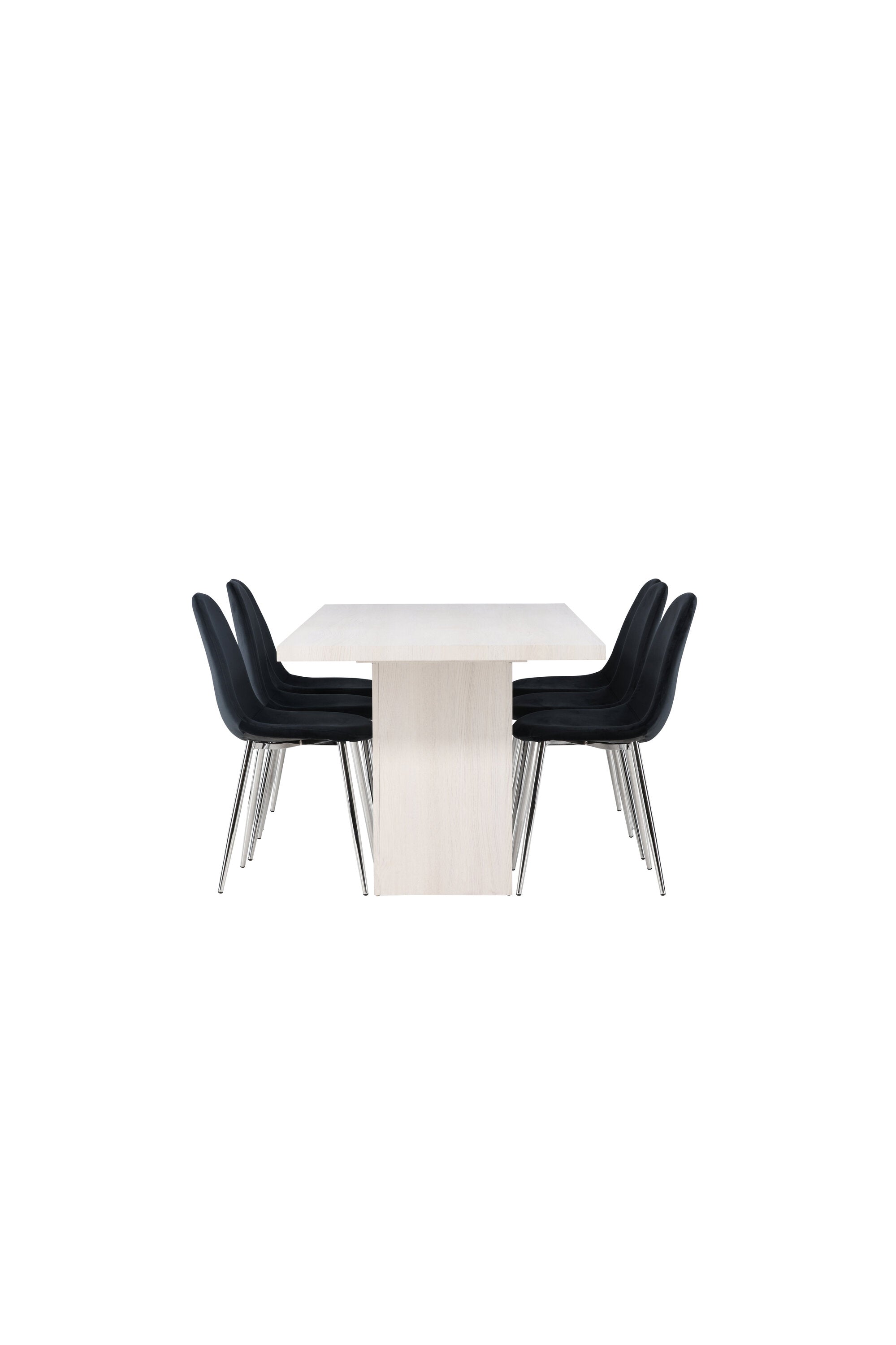 Olga Esszimmerset + Polar 200cm/6St. in Schwarzes Silber präsentiert im Onlineshop von KAQTU Design AG. Esszimmerset ist von Venture Home