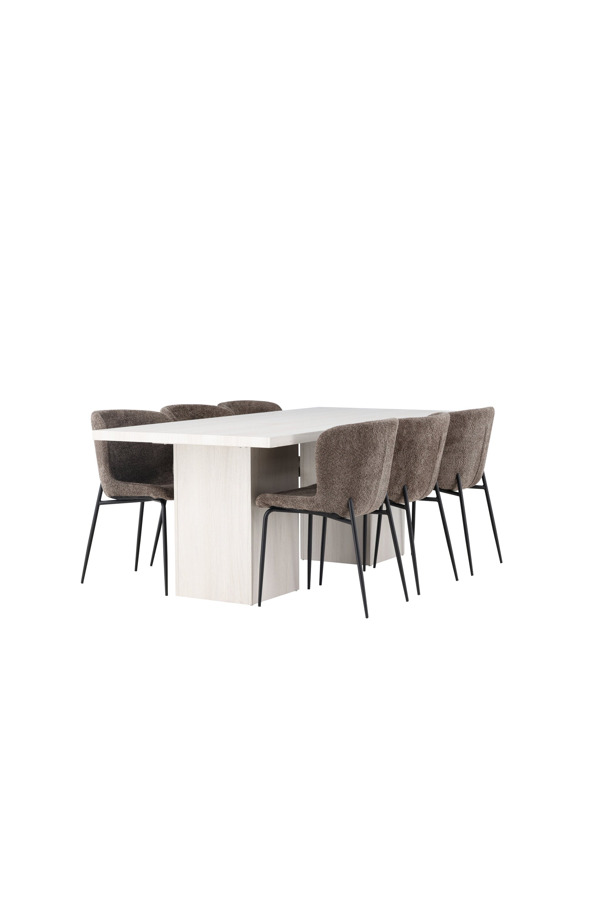 Olga Esszimmerset + Modesto 200cm/6St. in Schwarz, Dunkelgrau präsentiert im Onlineshop von KAQTU Design AG. Esszimmerset ist von Venture Home