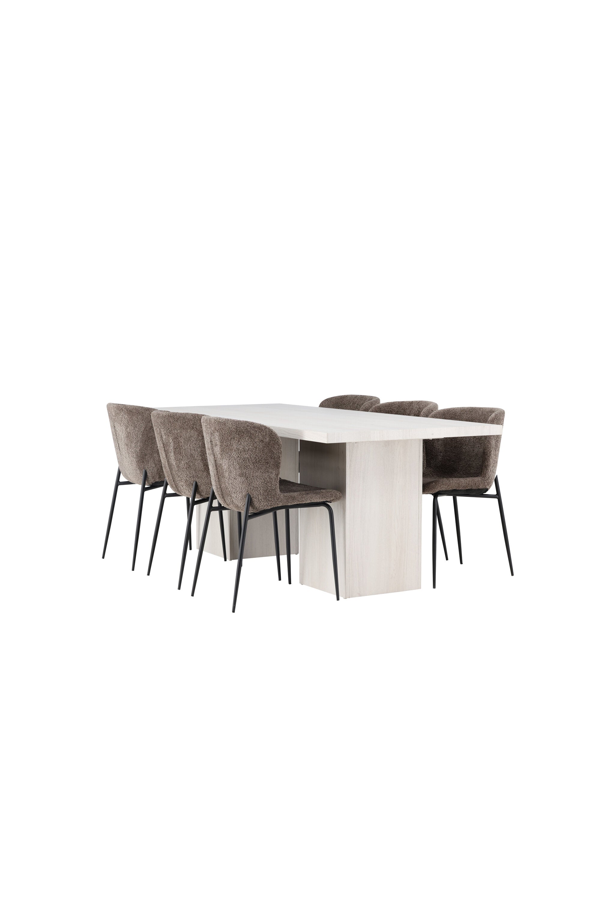 Olga Esszimmerset + Modesto 200cm/6St. in Schwarz, Dunkelgrau präsentiert im Onlineshop von KAQTU Design AG. Esszimmerset ist von Venture Home