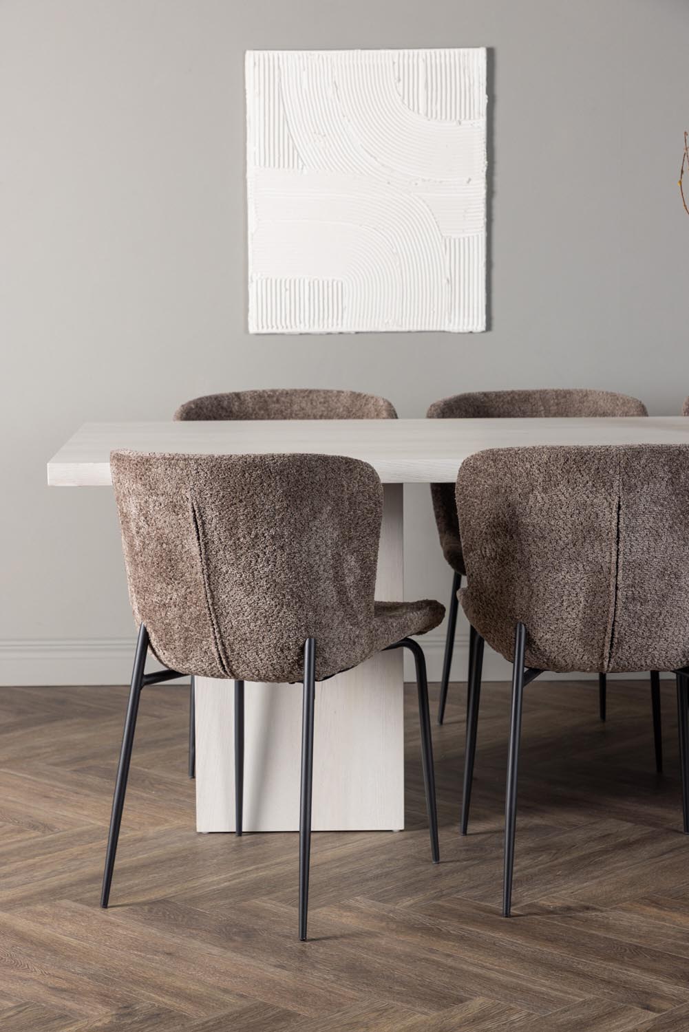 Olga Esszimmerset + Modesto 200cm/6St. in Schwarz, Dunkelgrau präsentiert im Onlineshop von KAQTU Design AG. Esszimmerset ist von Venture Home