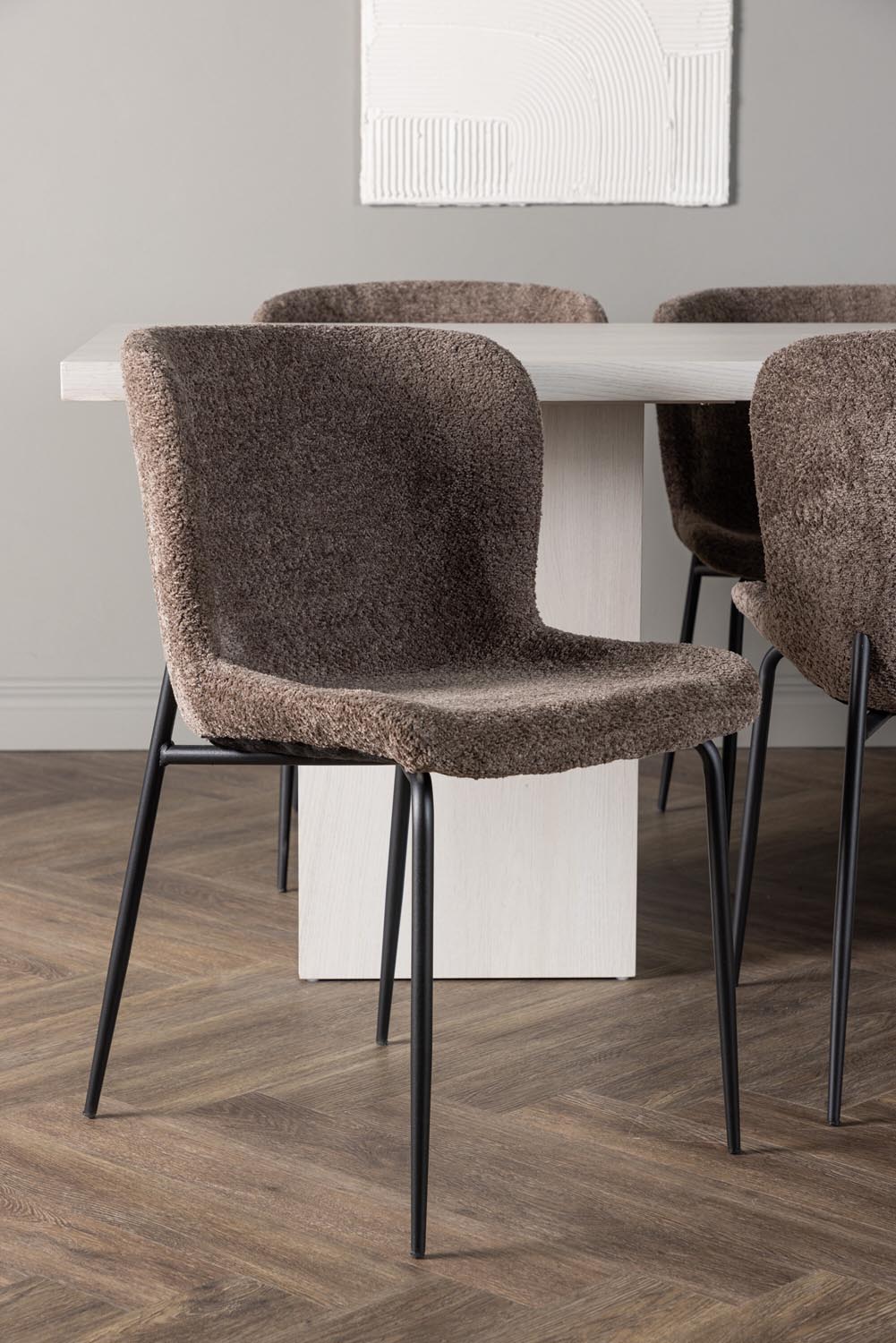 Olga Esszimmerset + Modesto 200cm/6St. in Schwarz, Dunkelgrau präsentiert im Onlineshop von KAQTU Design AG. Esszimmerset ist von Venture Home