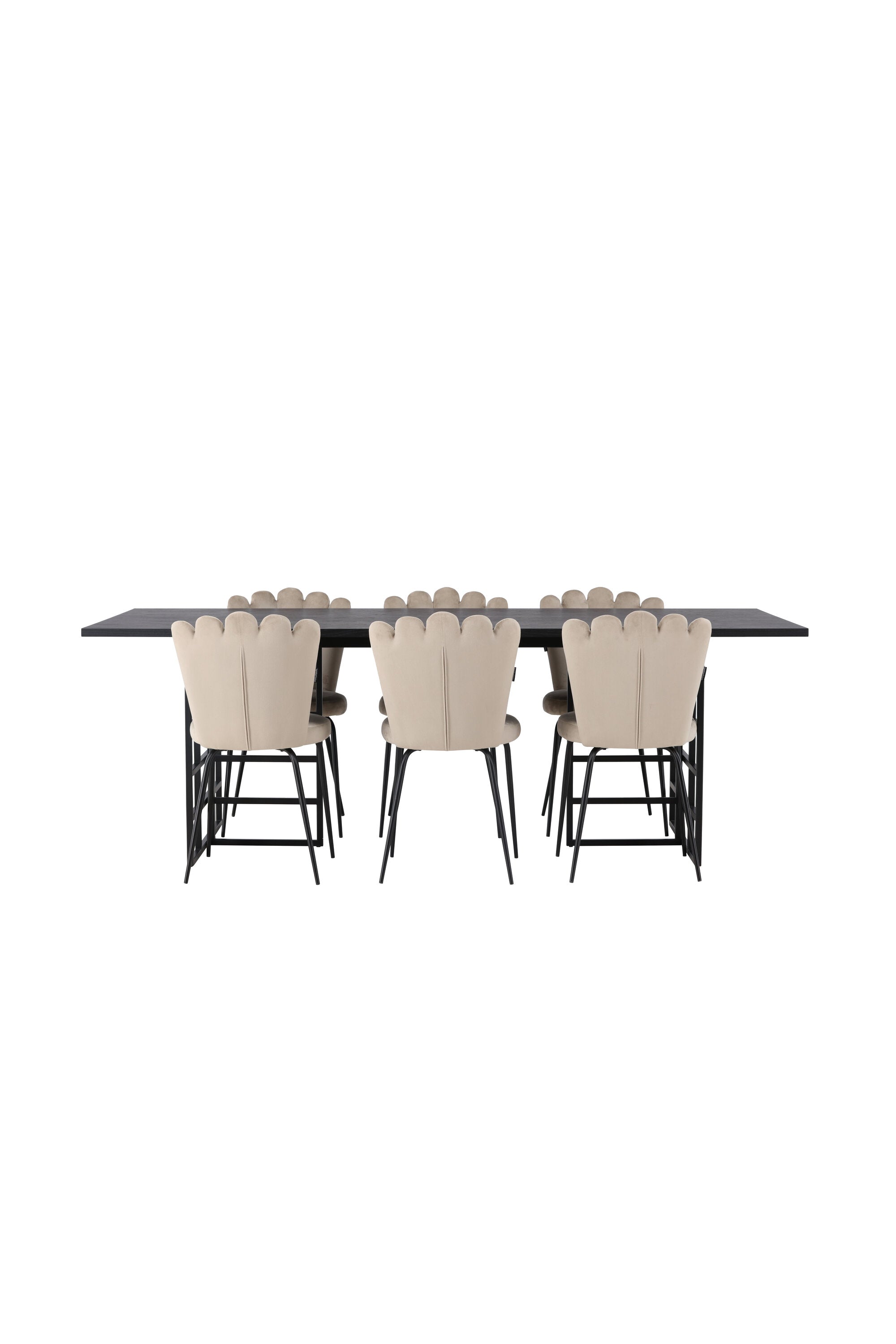 Ystad Esszimmerset + Limhamn 220cm/6St. in Schwarz / Beige präsentiert im Onlineshop von KAQTU Design AG. Esszimmerset ist von Venture Home