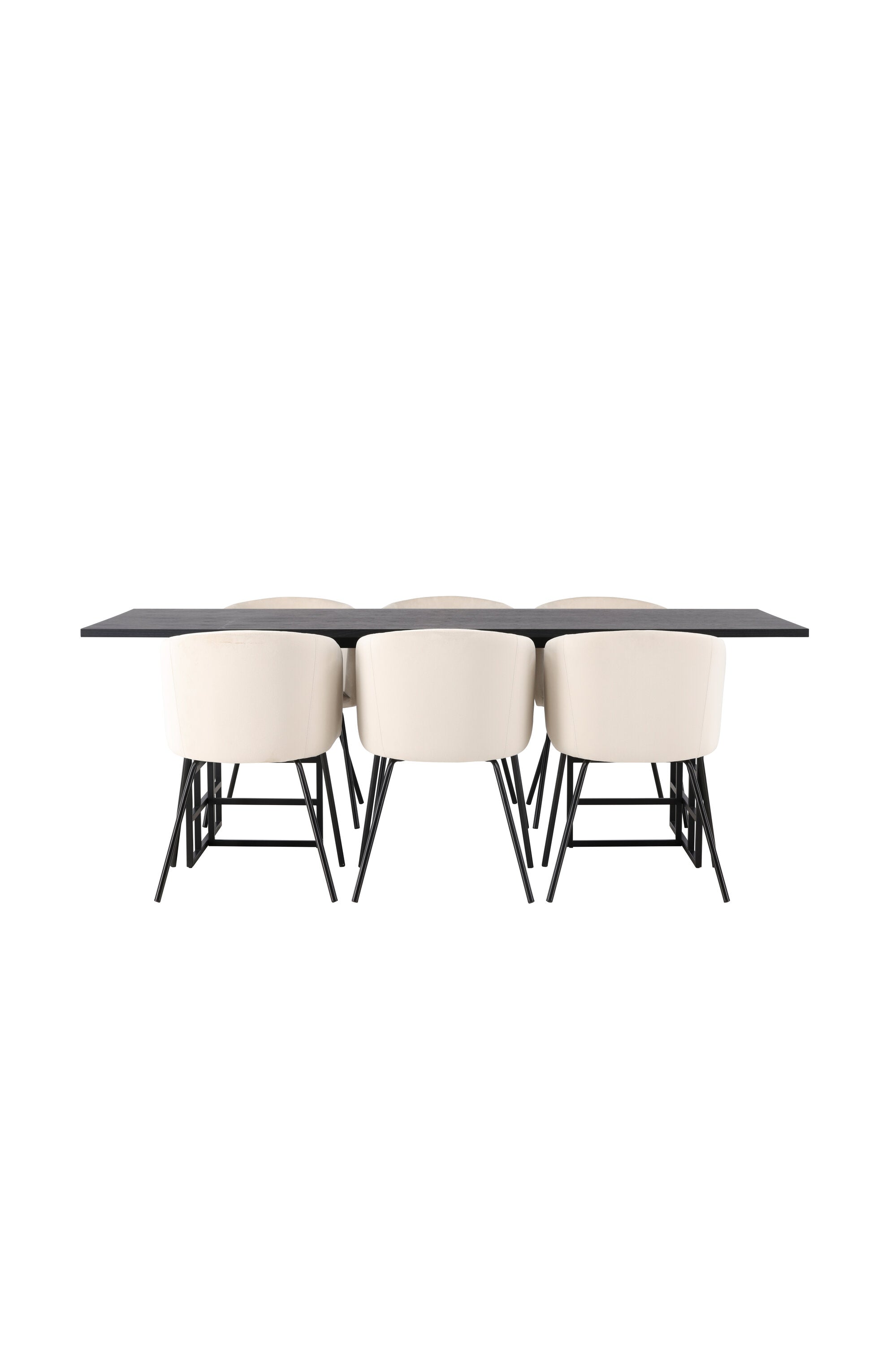 Ystad Esszimmerset + Berit 220cm/6St. in Beige / Schwarz präsentiert im Onlineshop von KAQTU Design AG. Esszimmerset ist von Venture Home