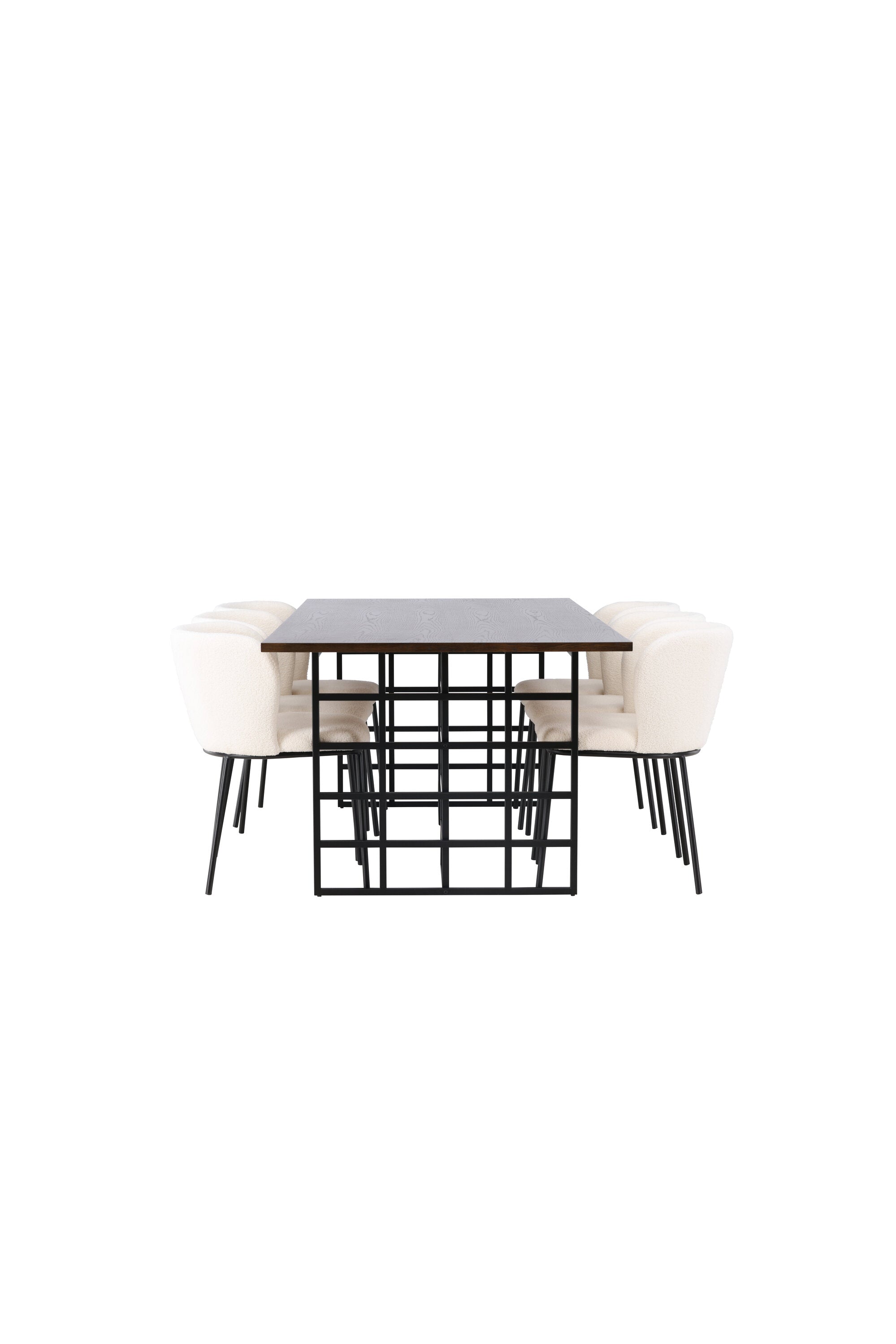 Ystad Esszimmerset + Edina 220cm/6St. in Schwarz-Weiss präsentiert im Onlineshop von KAQTU Design AG. Esszimmerset ist von Venture Home
