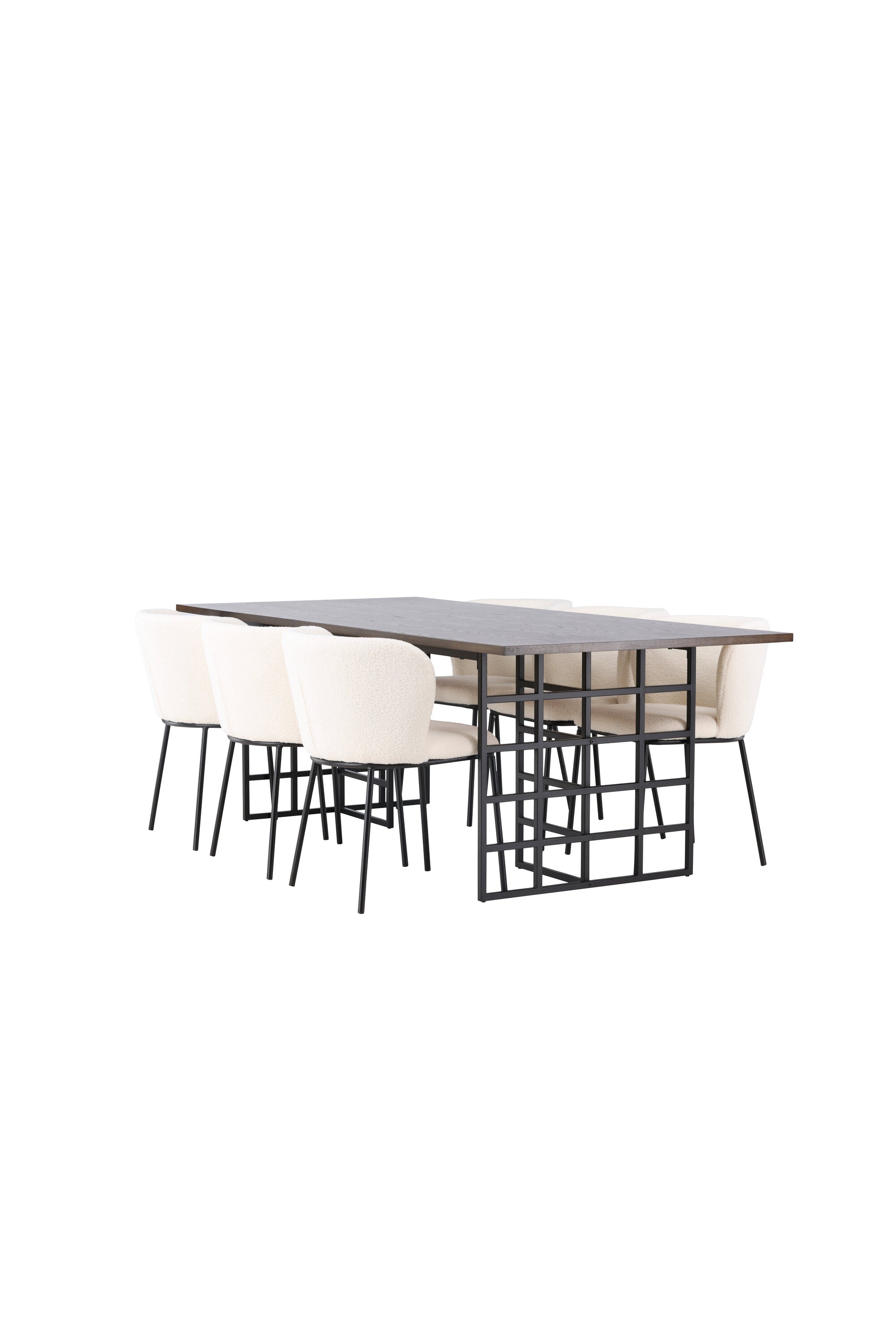 Ystad Esszimmerset + Edina 220cm/6St. in Schwarz-Weiss präsentiert im Onlineshop von KAQTU Design AG. Esszimmerset ist von Venture Home
