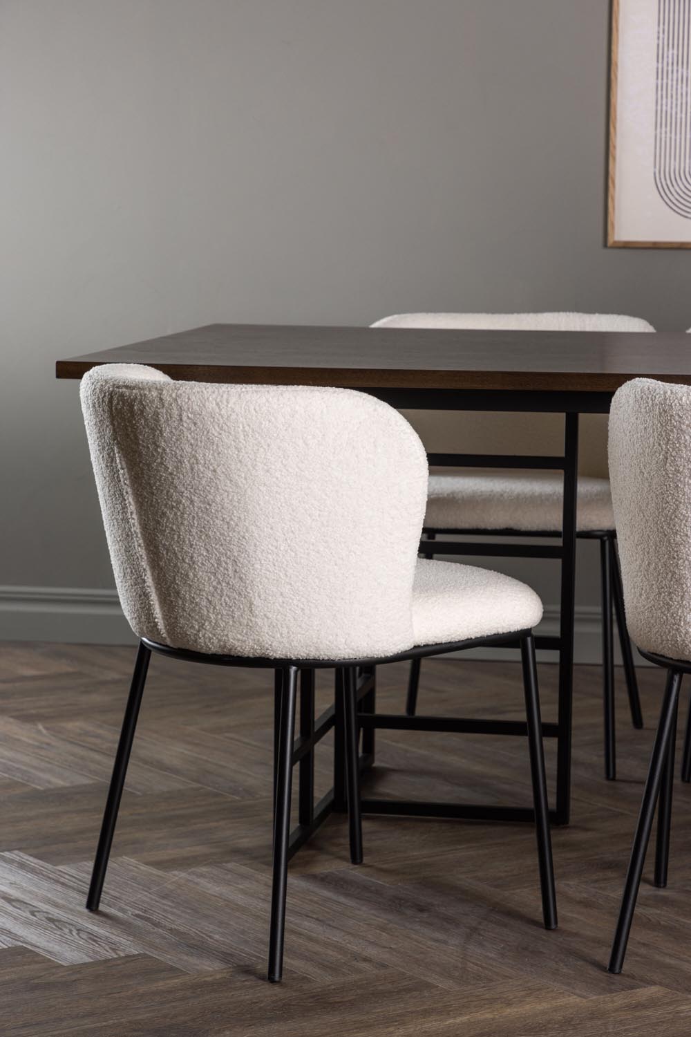 Ystad Esszimmerset + Edina 220cm/6St. in Schwarz-Weiss präsentiert im Onlineshop von KAQTU Design AG. Esszimmerset ist von Venture Home