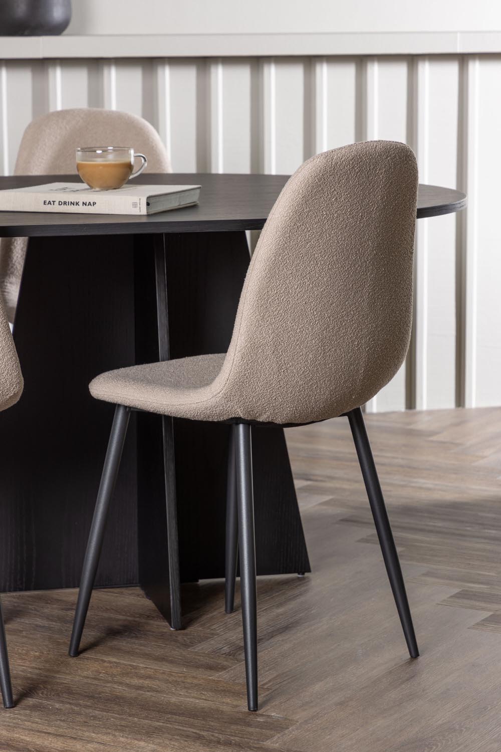 Bootcut Esszimmerset + Polar 230cm/6St. in Beige, Schwarz präsentiert im Onlineshop von KAQTU Design AG. Esszimmerset ist von Venture Home