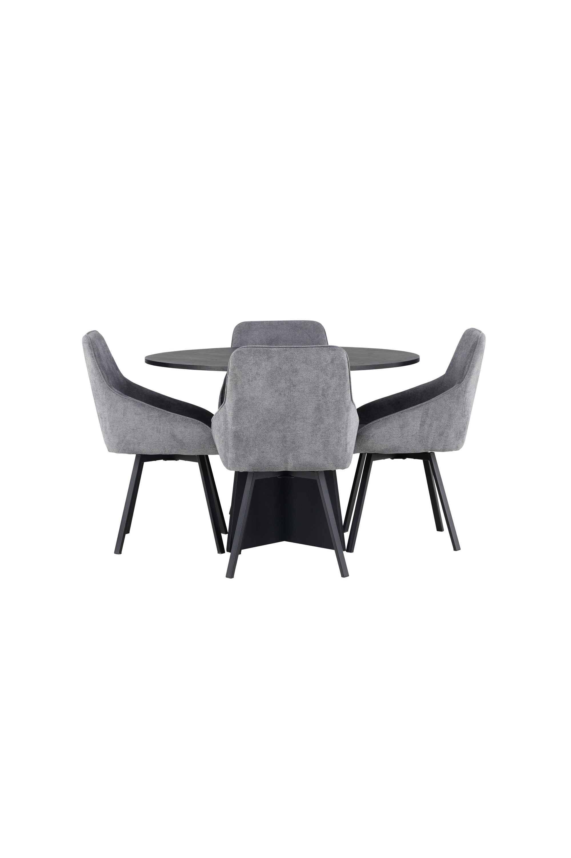 Bootcut Esszimmerset + Rosie ⌀110cm/4St. in Schwarzgrau präsentiert im Onlineshop von KAQTU Design AG. Esszimmerset ist von Venture Home