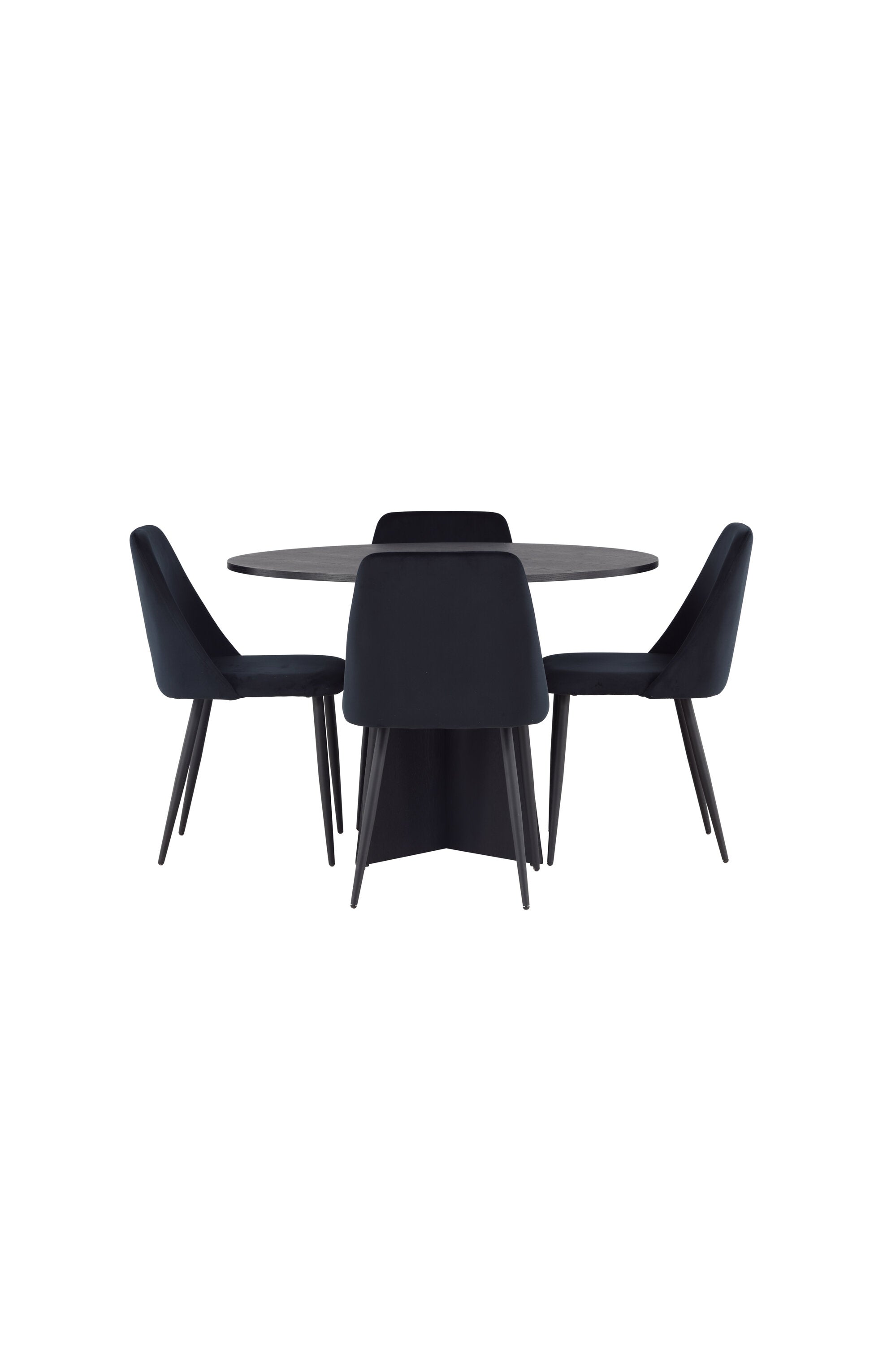 Bootcut Esszimmerset + Night ⌀110cm/4St. in Schwarz präsentiert im Onlineshop von KAQTU Design AG. Esszimmerset ist von Venture Home