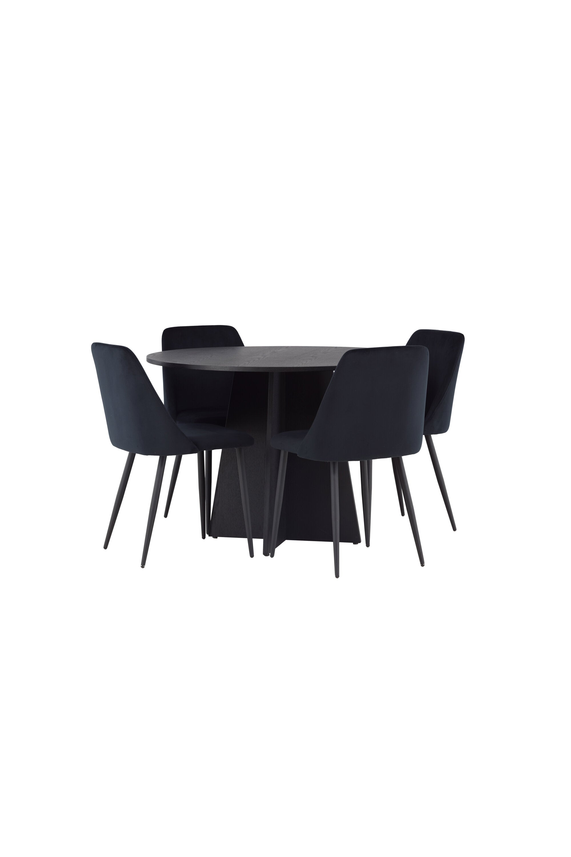 Bootcut Esszimmerset + Night ⌀110cm/4St. in Schwarz präsentiert im Onlineshop von KAQTU Design AG. Esszimmerset ist von Venture Home