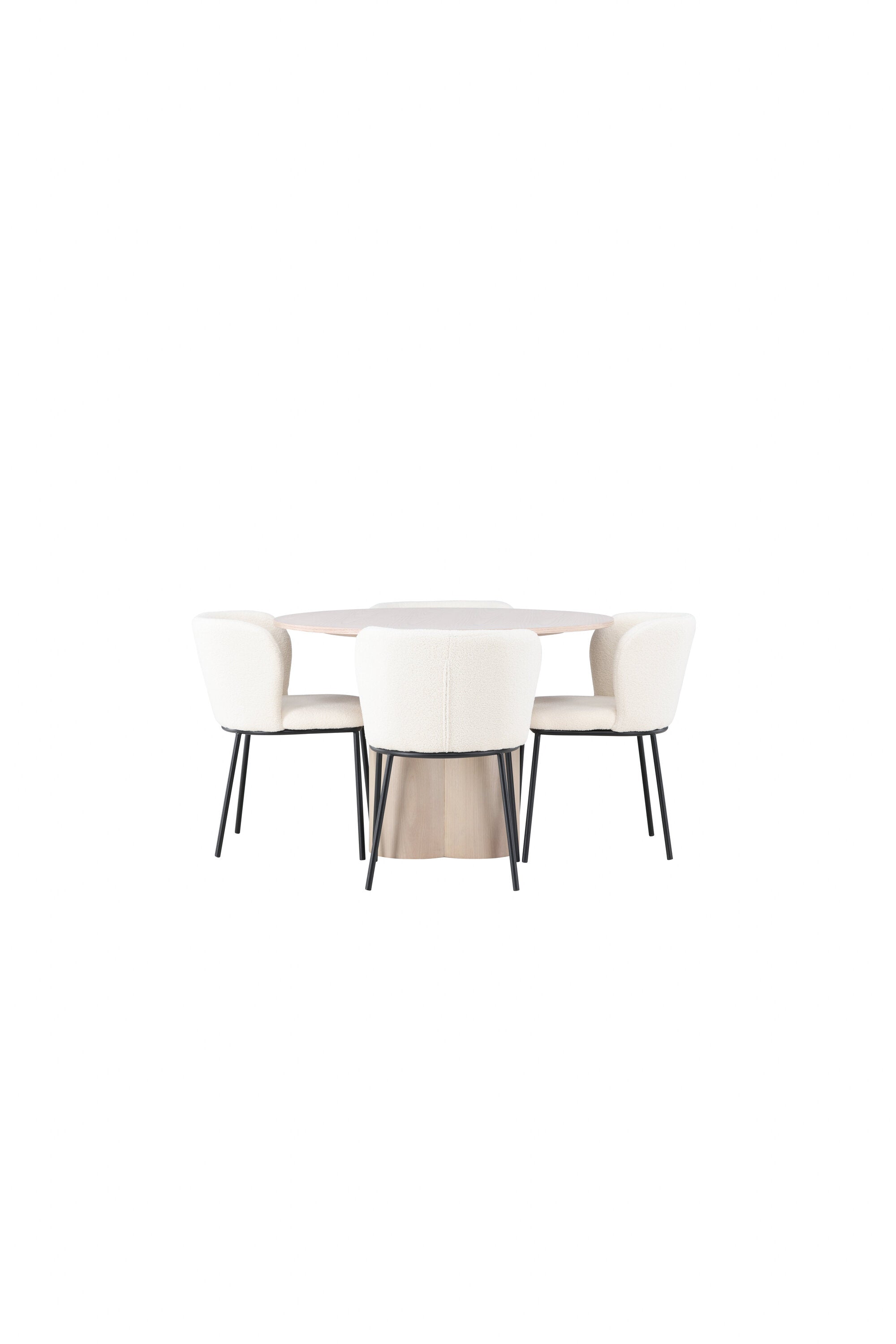 Olivia Esszimmerset + Edina ⌀110cm/4St. in Natur / Schwarz / Weiss präsentiert im Onlineshop von KAQTU Design AG. Esszimmerset ist von Venture Home