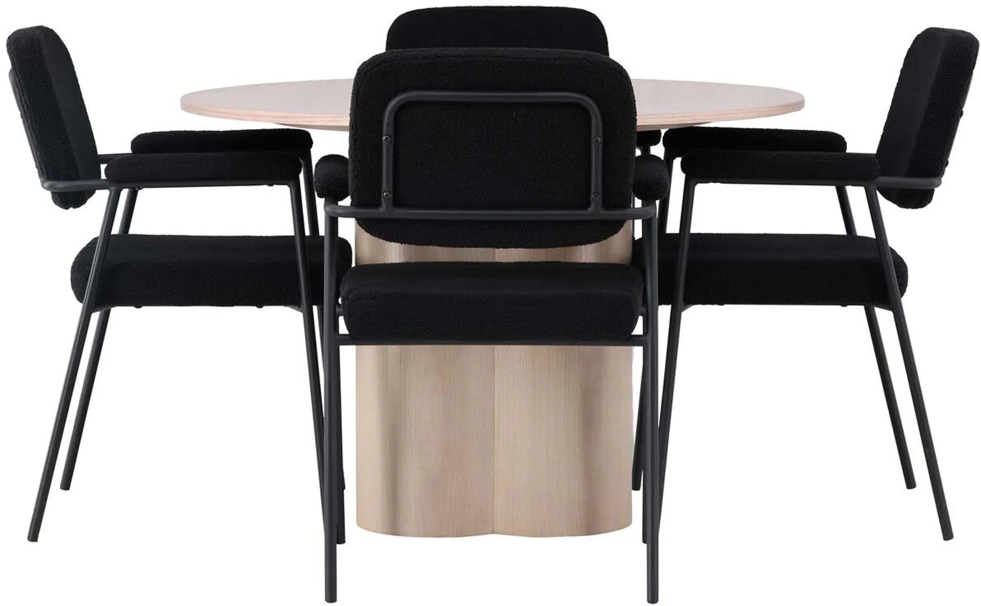 Stilvolles Olivia Esszimmerset mit rundem Tisch und 4 Stühlen, Venture.