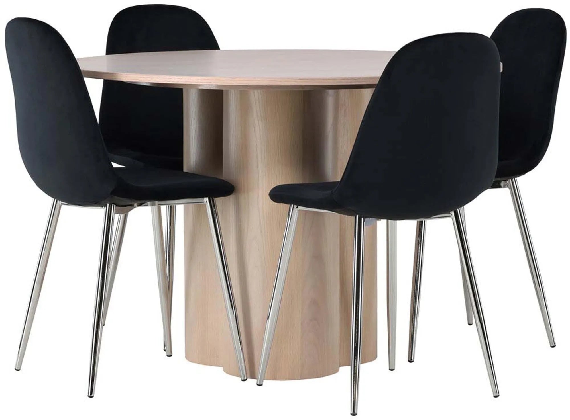 Modernes Olivia Esszimmerset für 4, ideal für zeitgemäße Wohnräume.