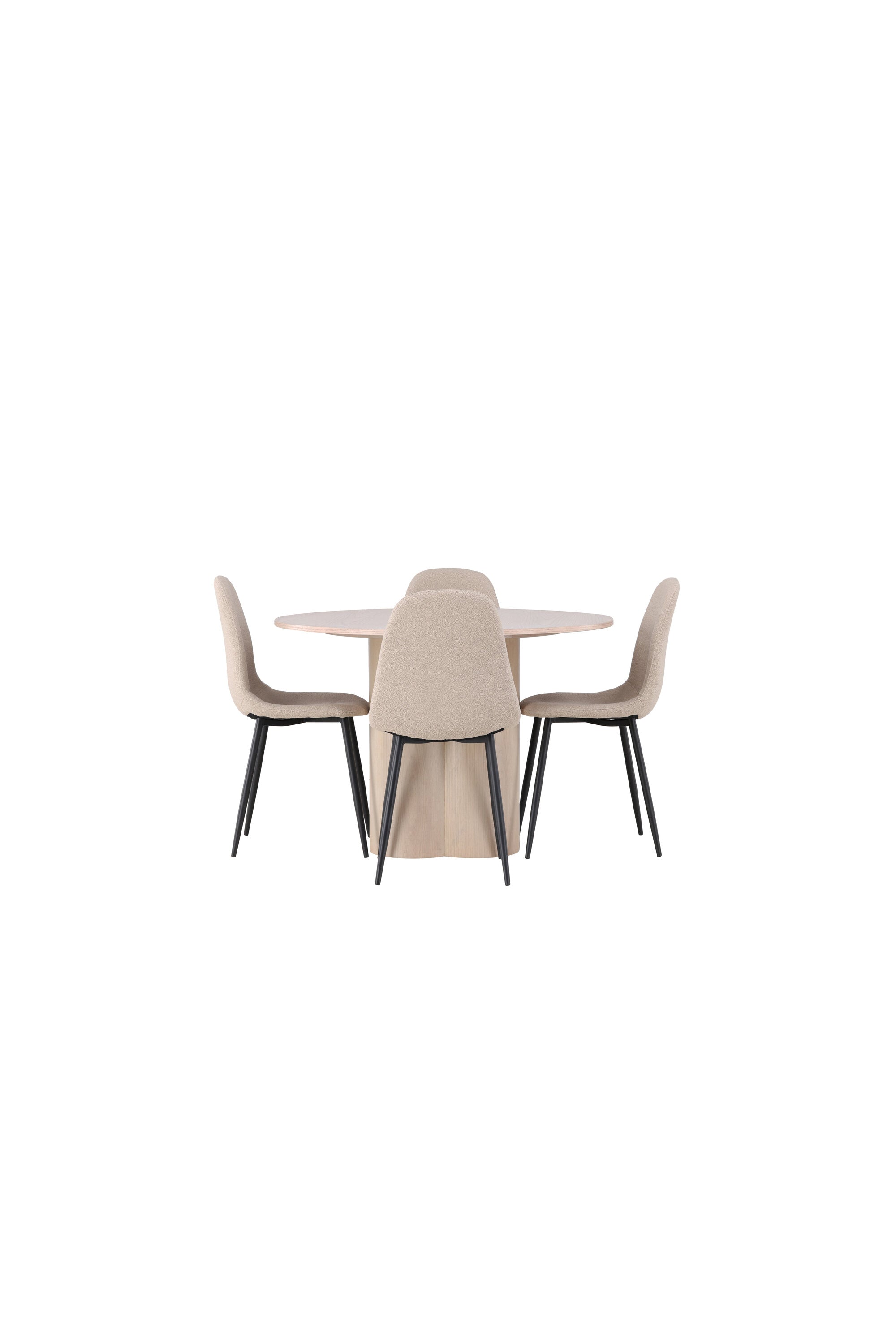 Olivia Esszimmerset + Polar ⌀110cm/4St. in Natur / Beige / Schwarz präsentiert im Onlineshop von KAQTU Design AG. Esszimmerset ist von Venture Home